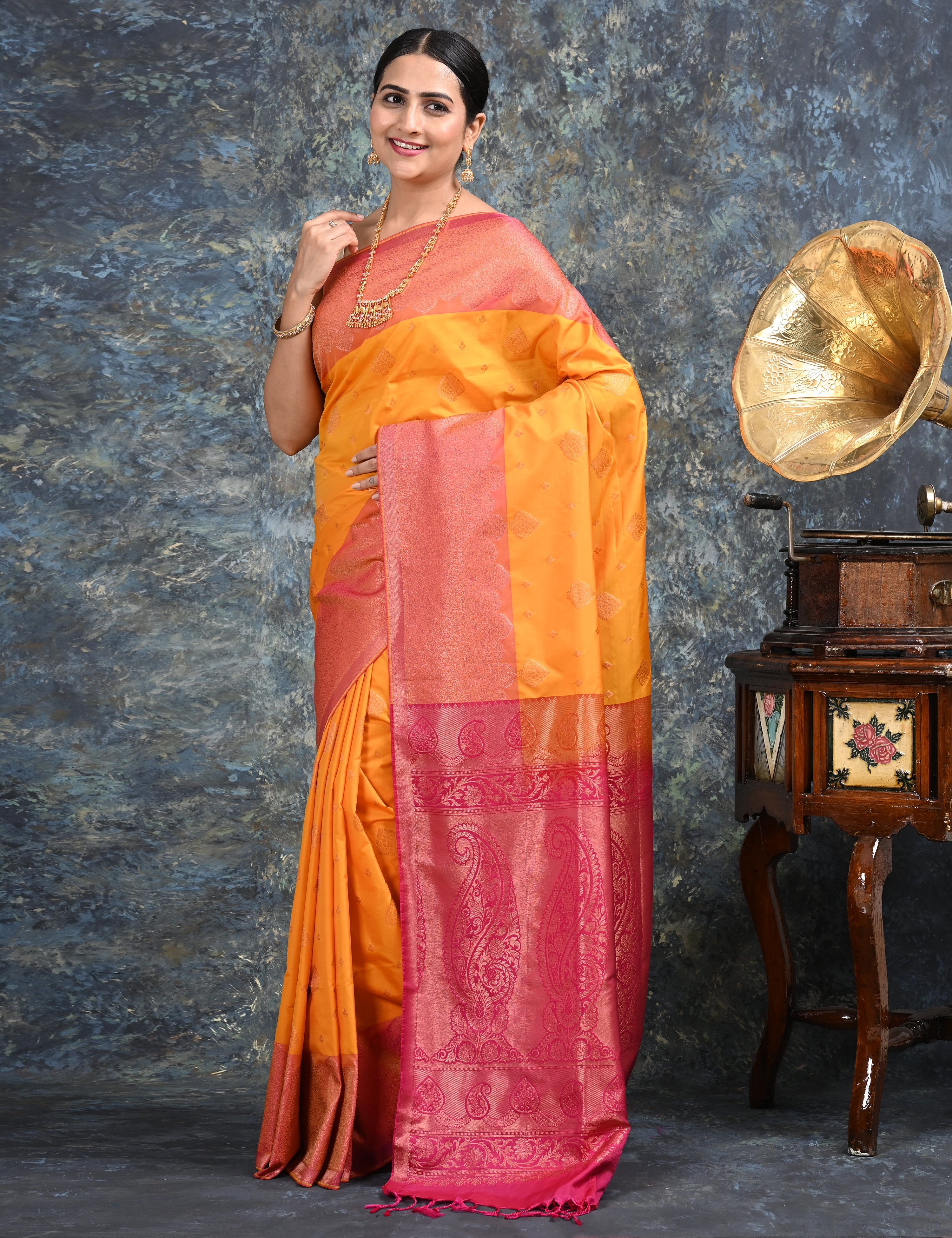 Anandya Yellow Kanjeevaram Saree