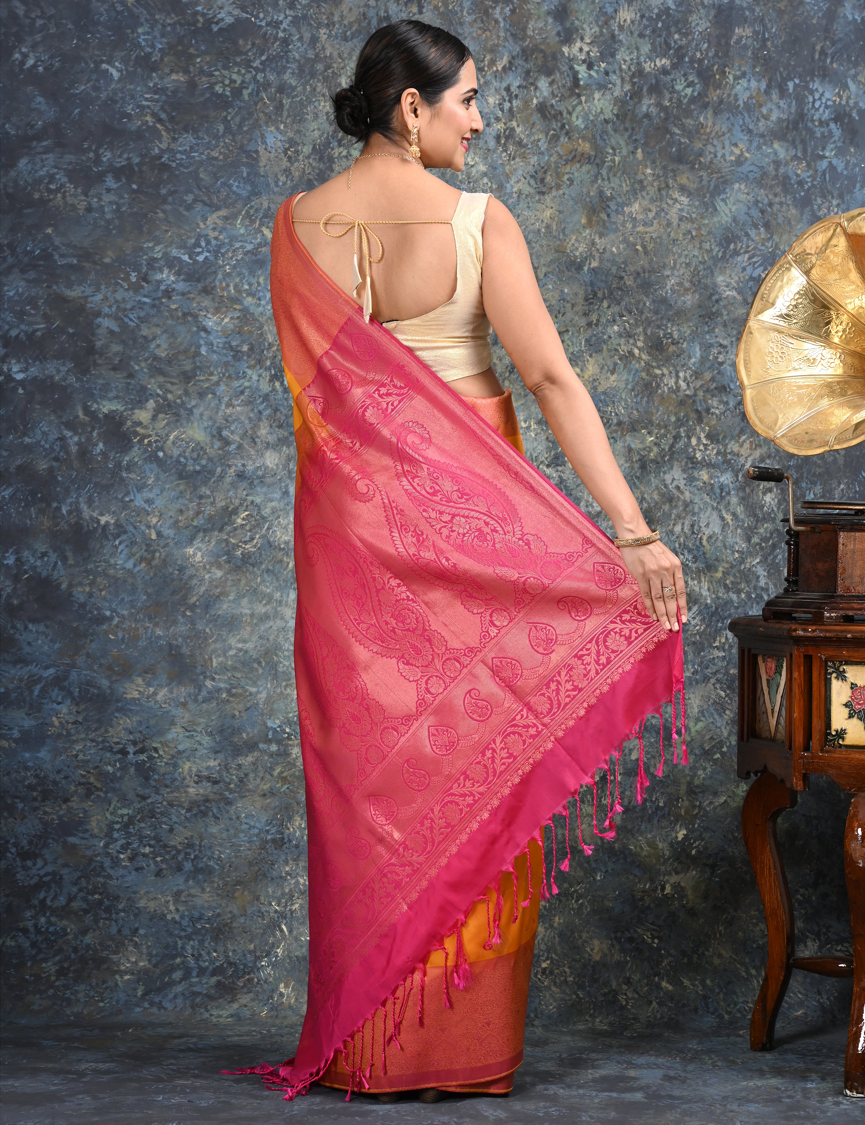 Anandya Yellow Kanjeevaram Saree