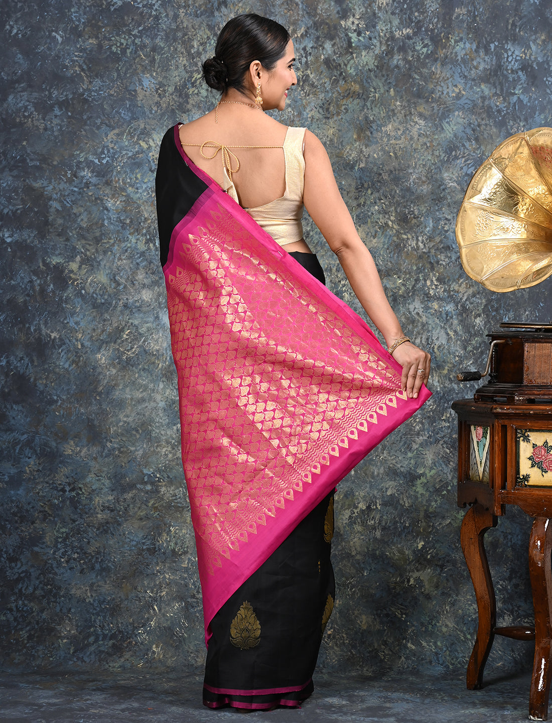 Rajani Black Kanjeevaram Saree