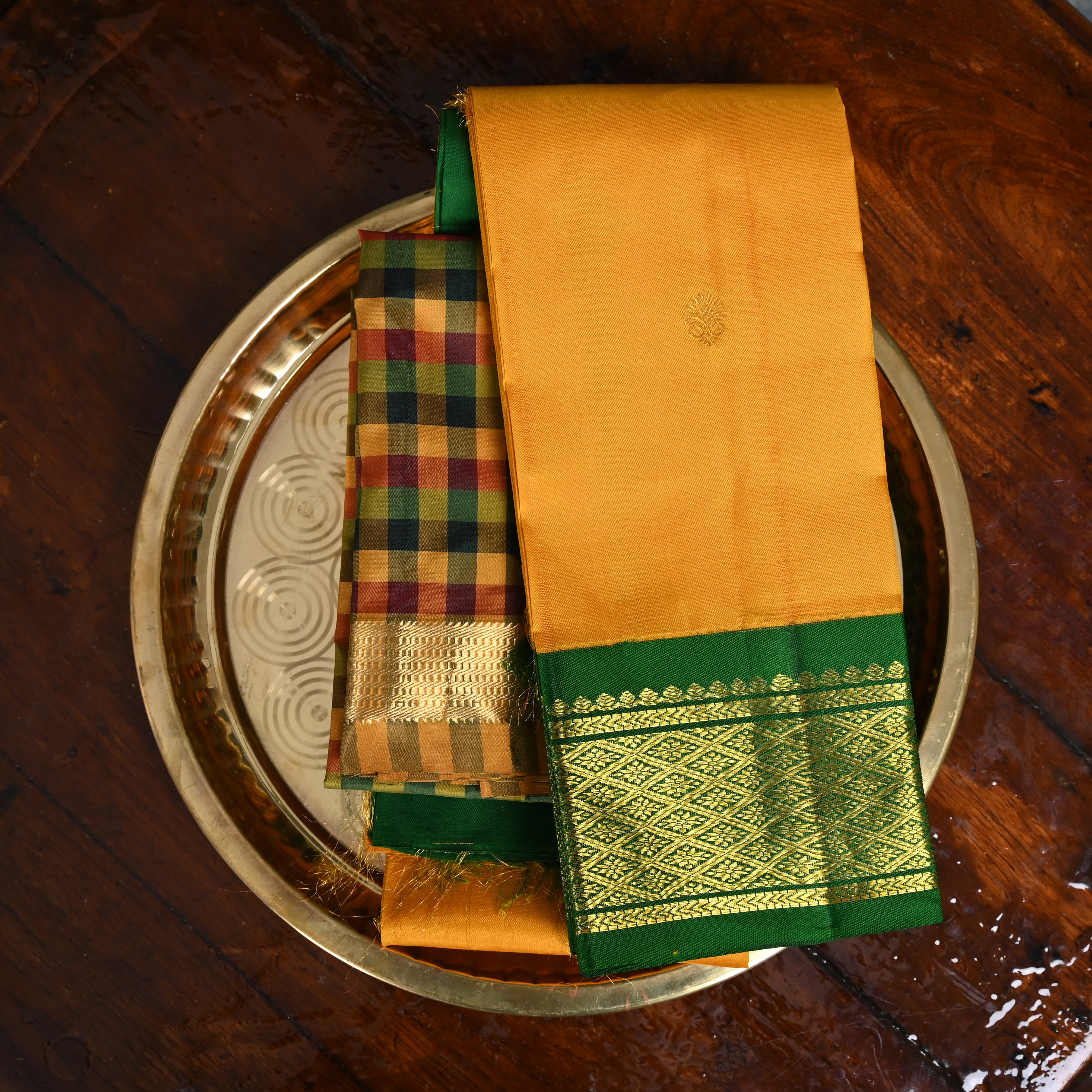 Pratha Yellow Kanjeevaram Saree