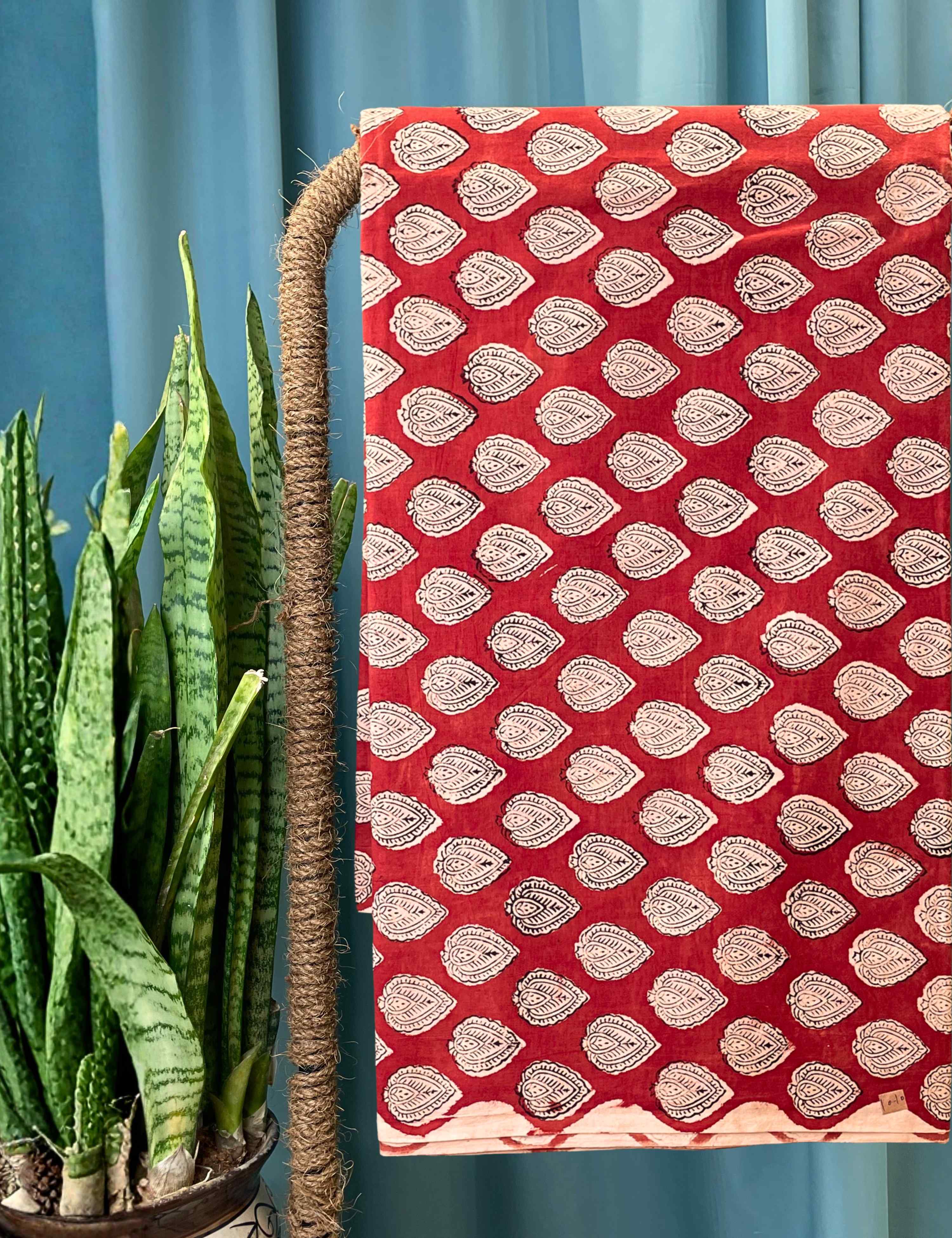 Red Ajrakh Fabric