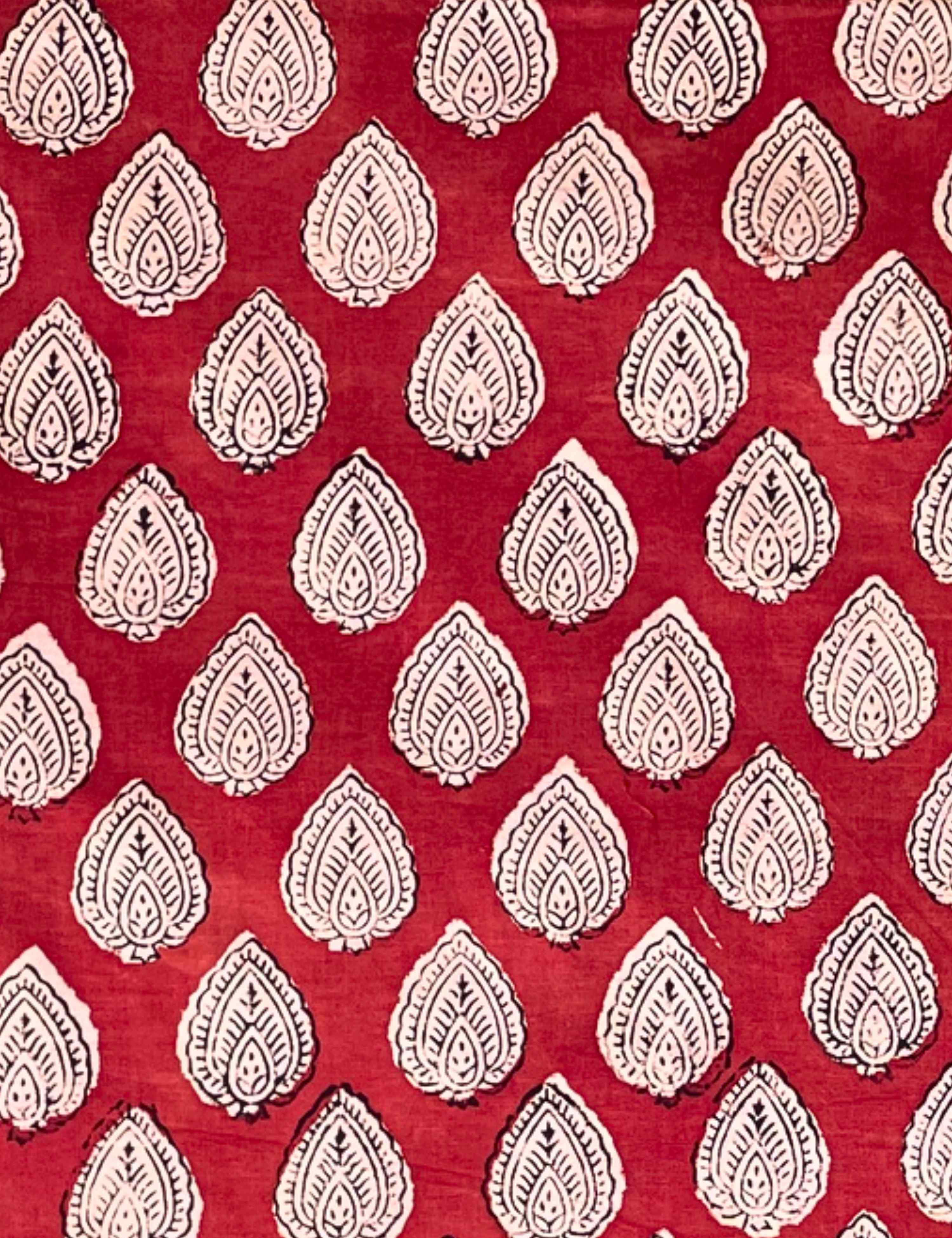 Red Ajrakh Fabric
