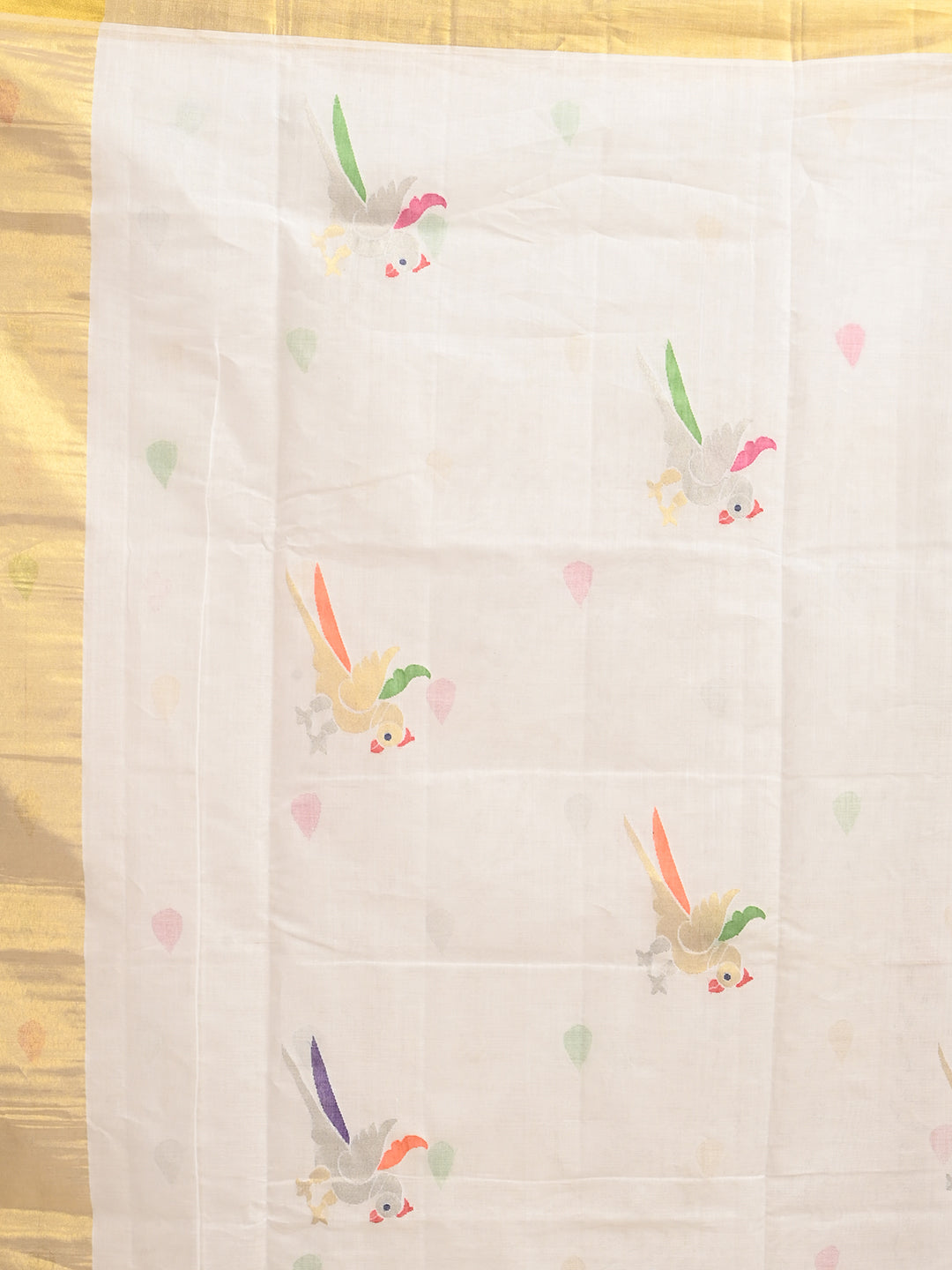 Popat White Venkatagiri Saree