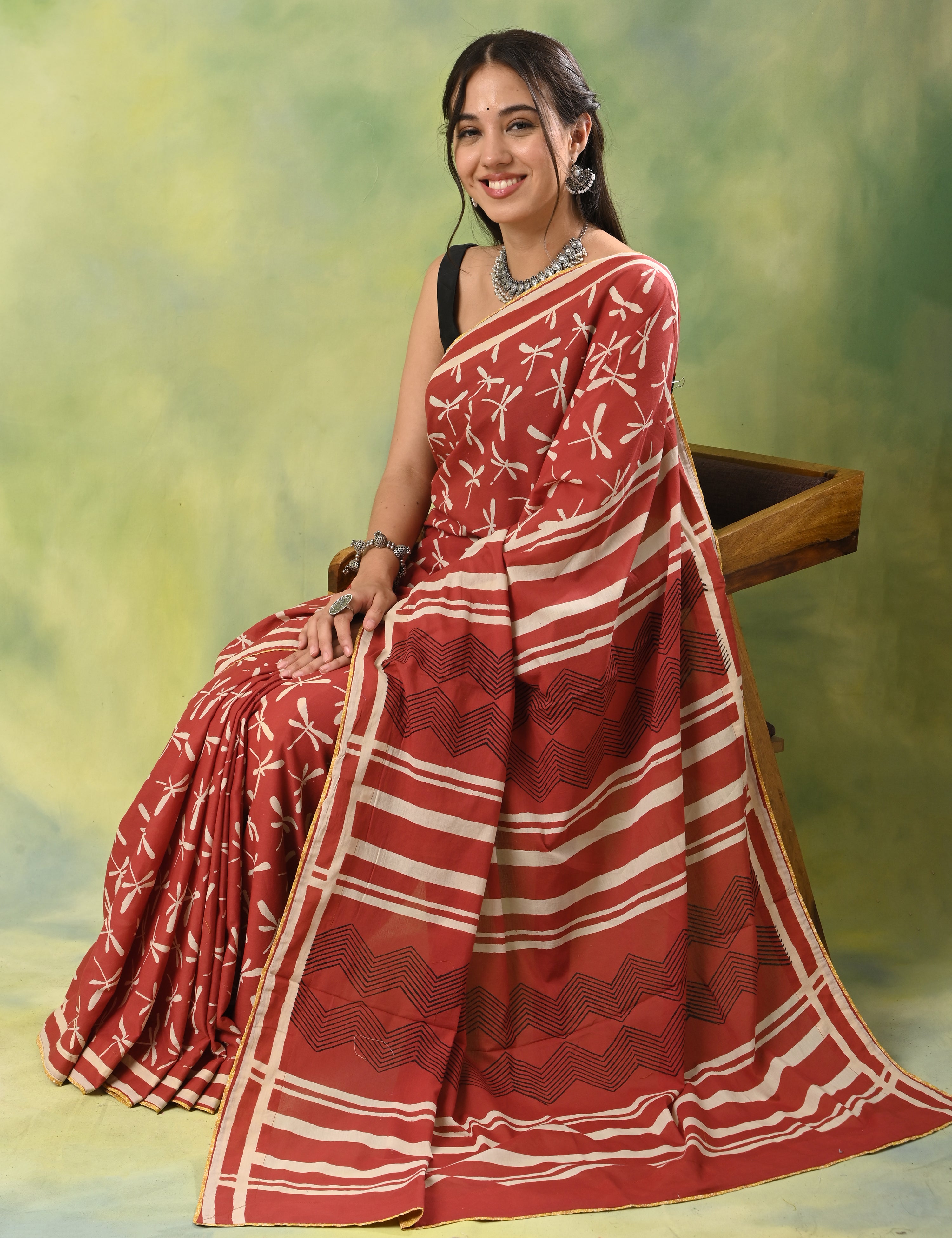 Mel Jol Rose Dabu Saree