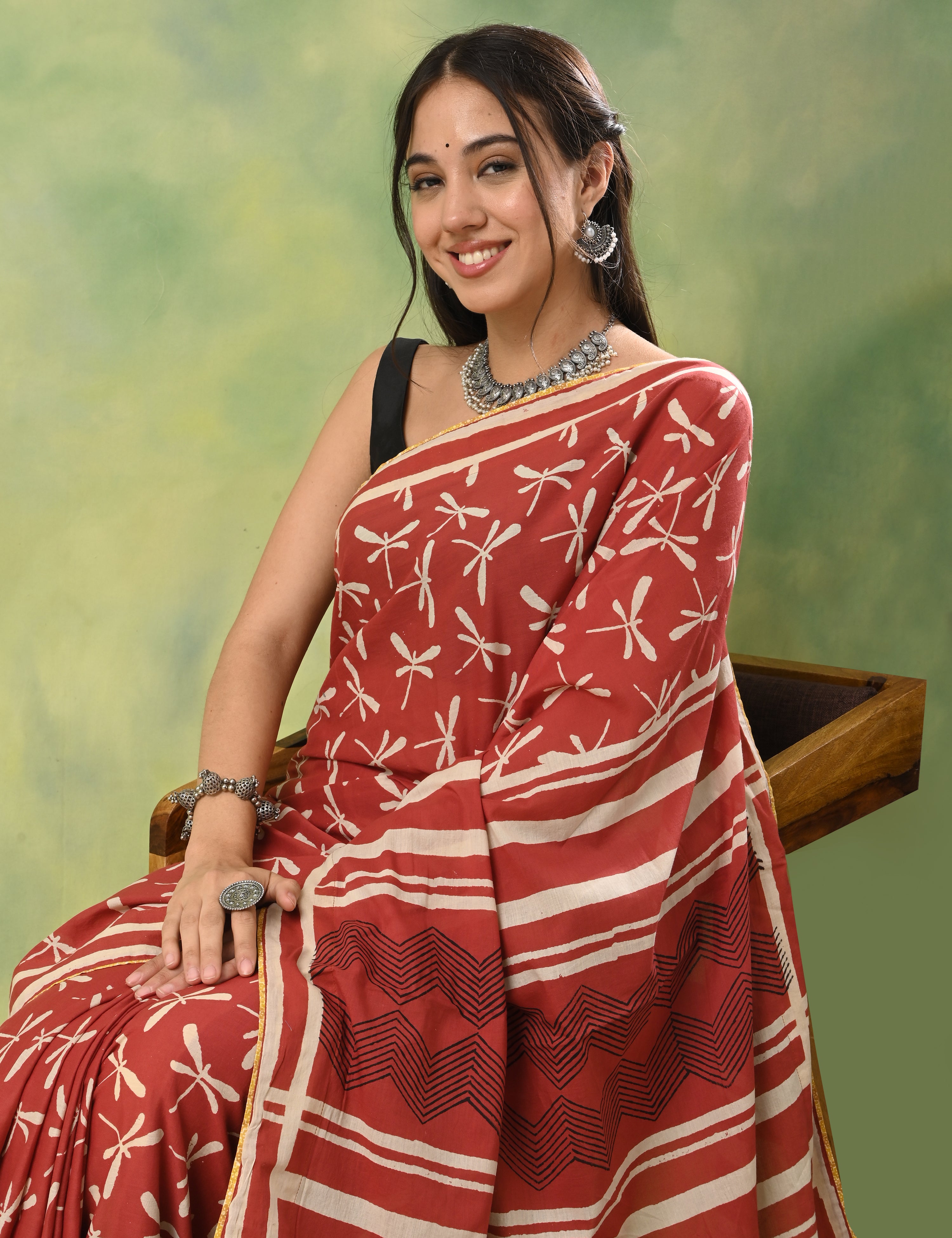Mel Jol Rose Dabu Saree