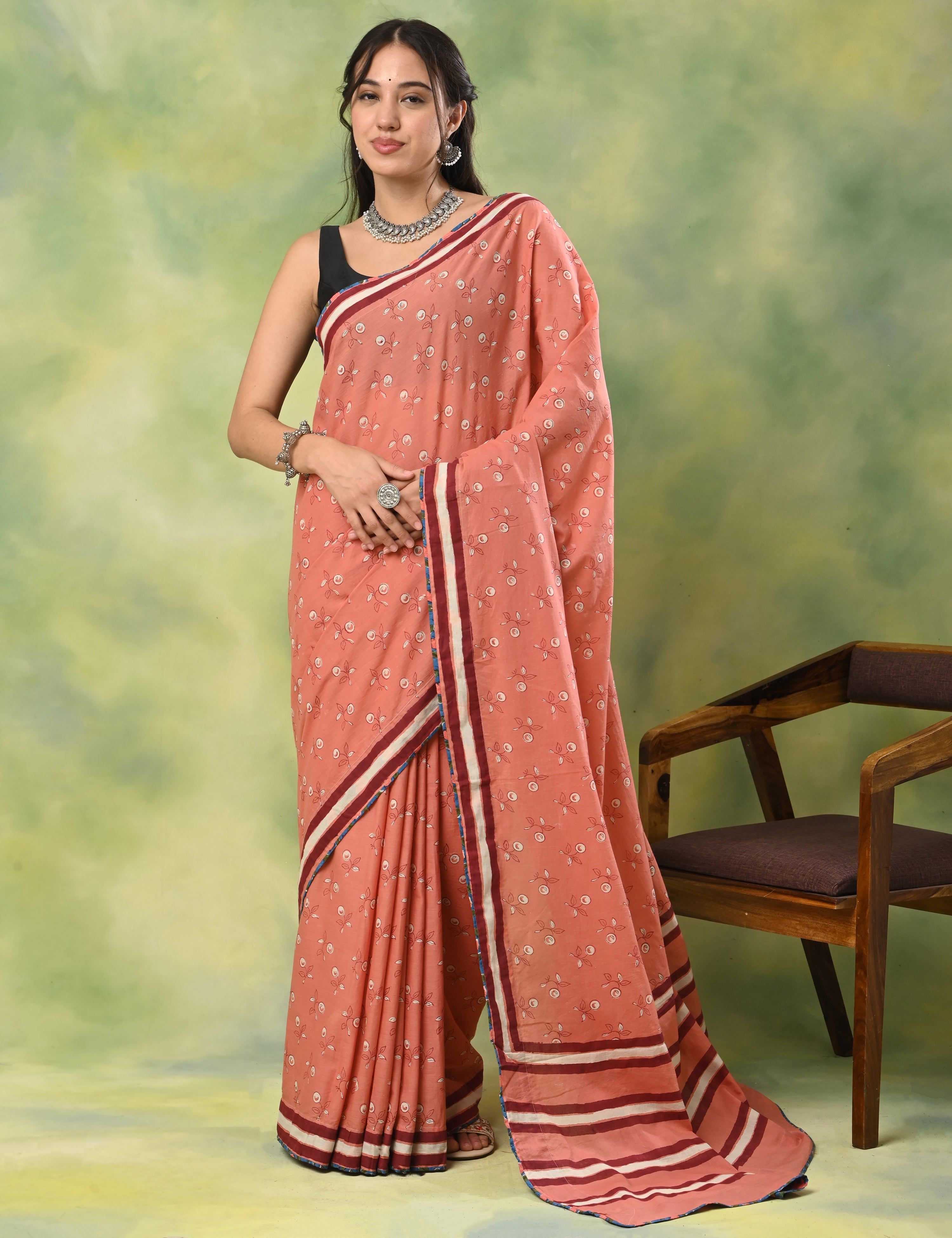 Mel Jol Dusty Pink Dabu Saree