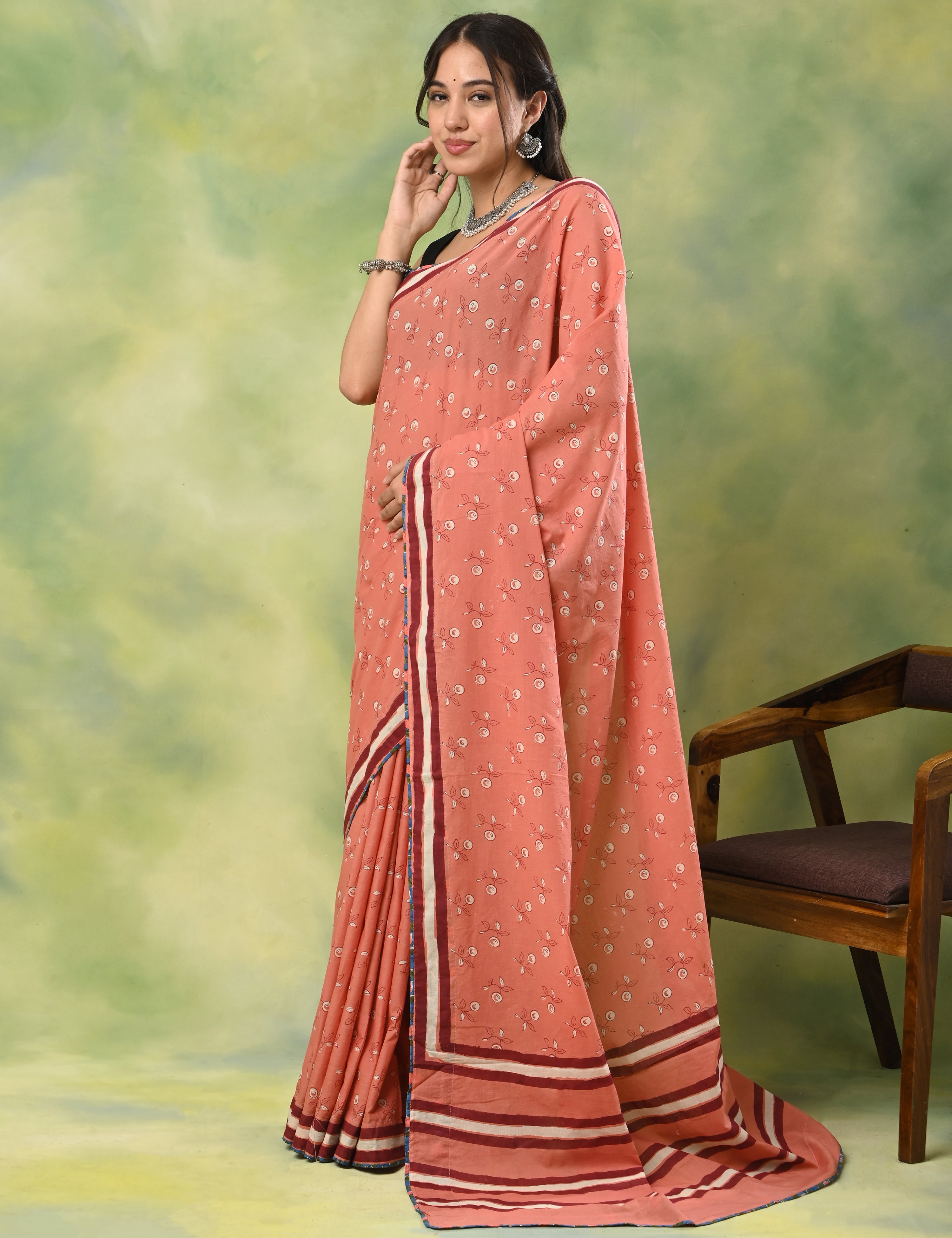 Mel Jol Dusty Pink Dabu Saree