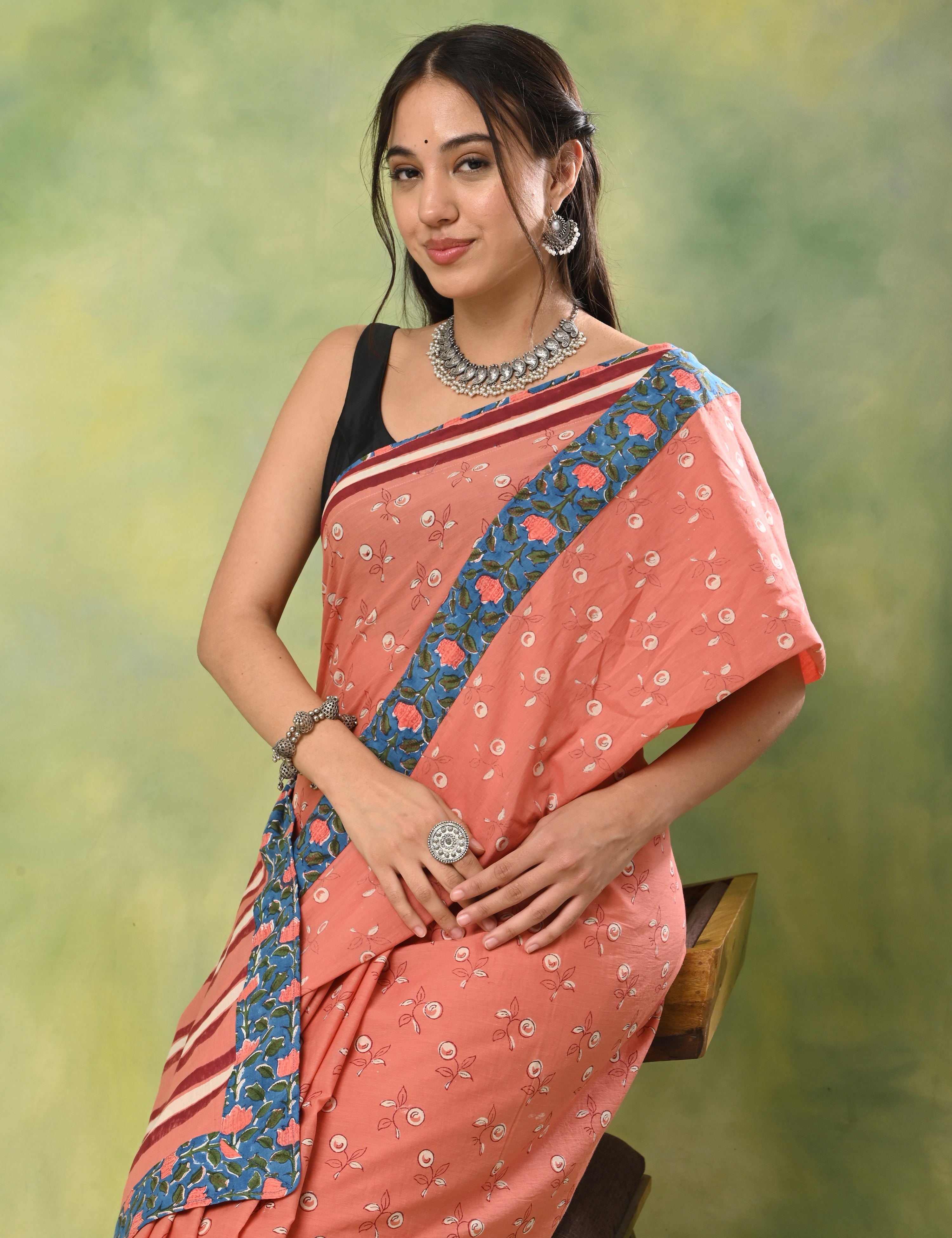 Mel Jol Dusty Pink Dabu Saree