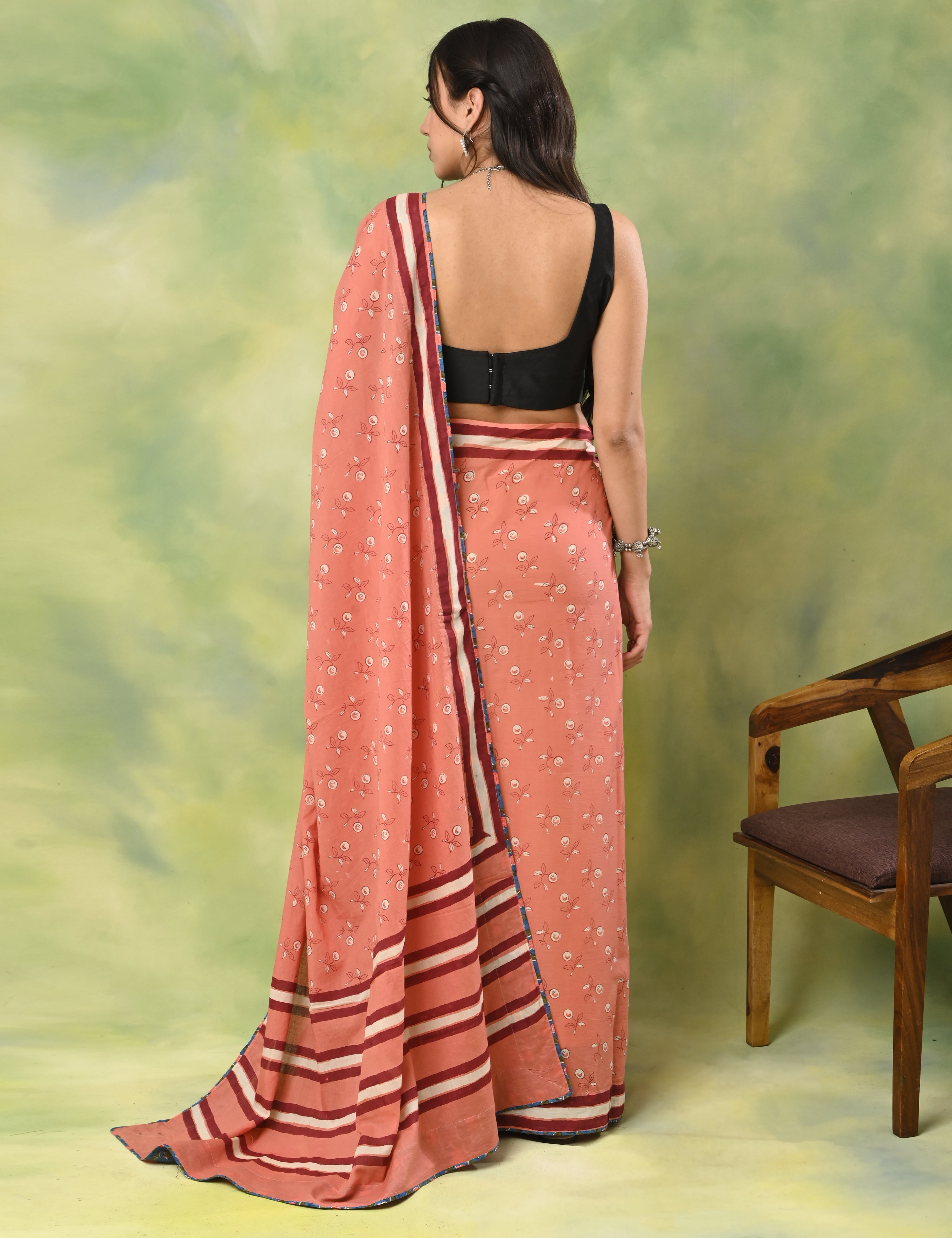 Mel Jol Dusty Pink Dabu Saree