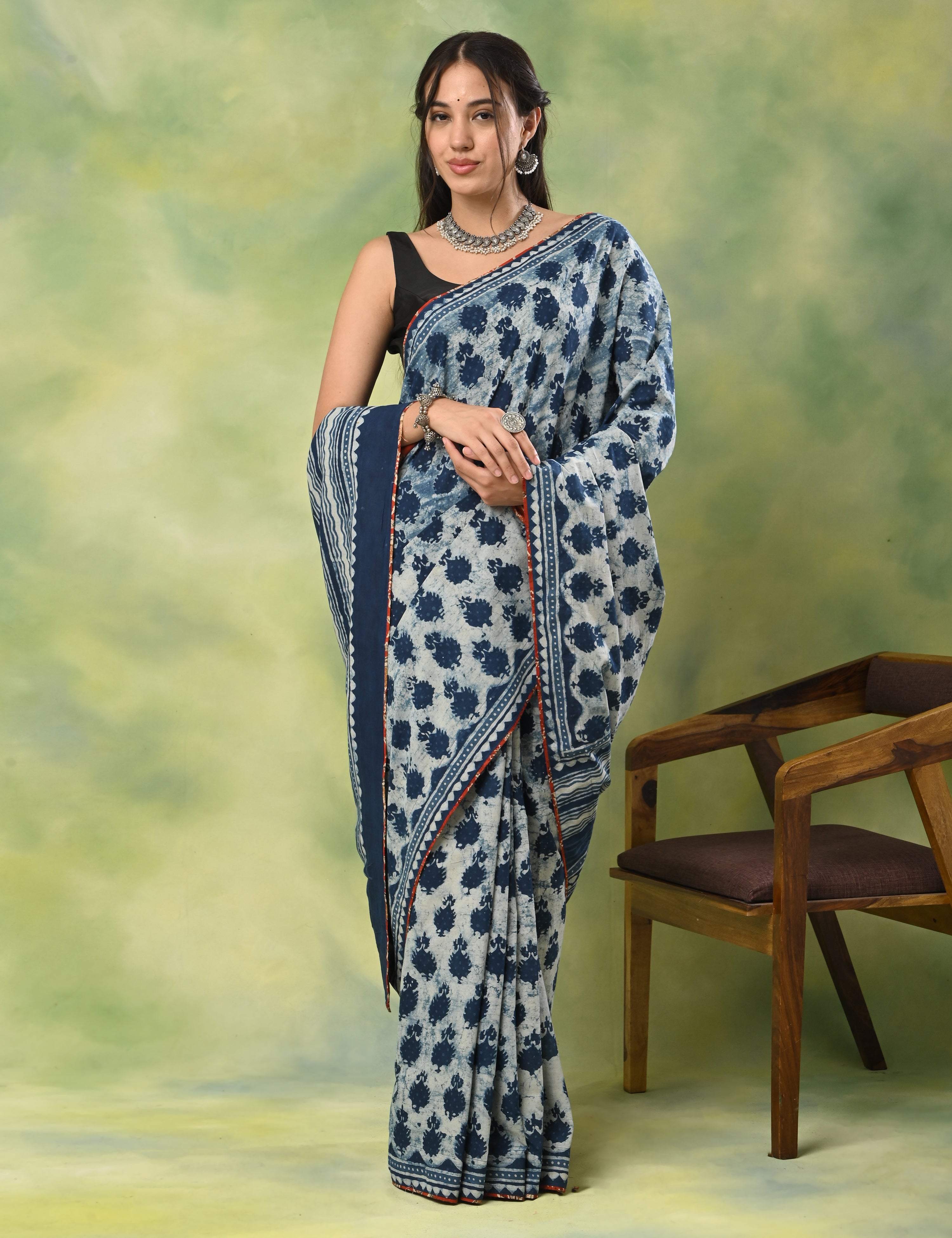 Mel Jol Indigo Dabu Saree