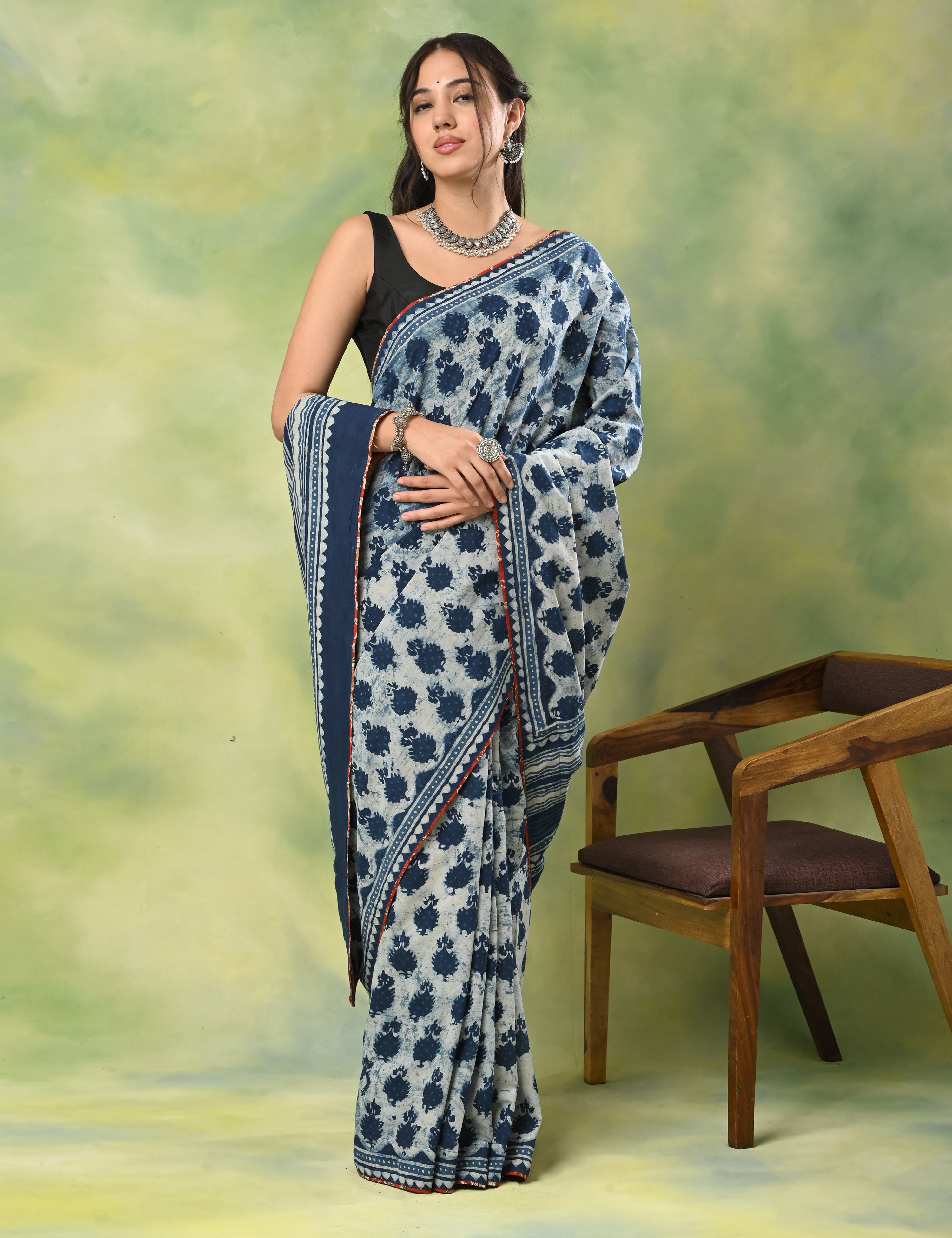 Mel Jol Indigo Dabu Saree
