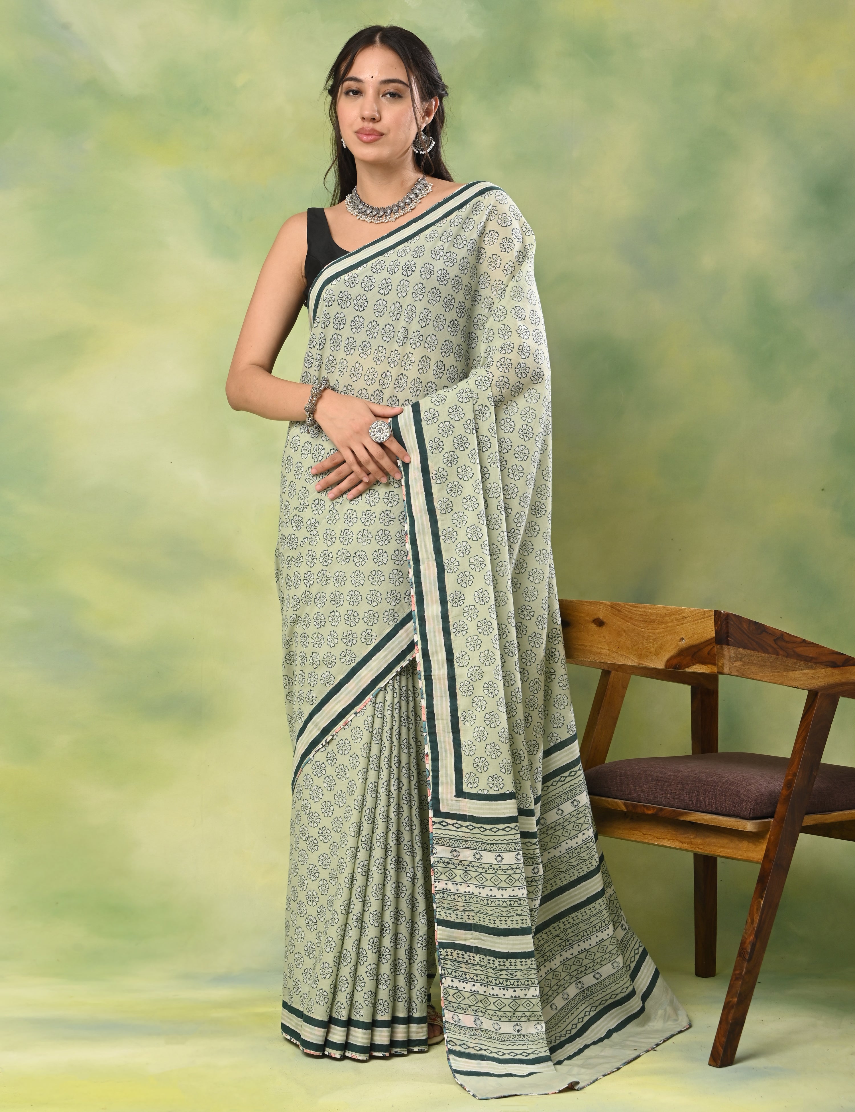 Mel Jol Mint Dabu Saree