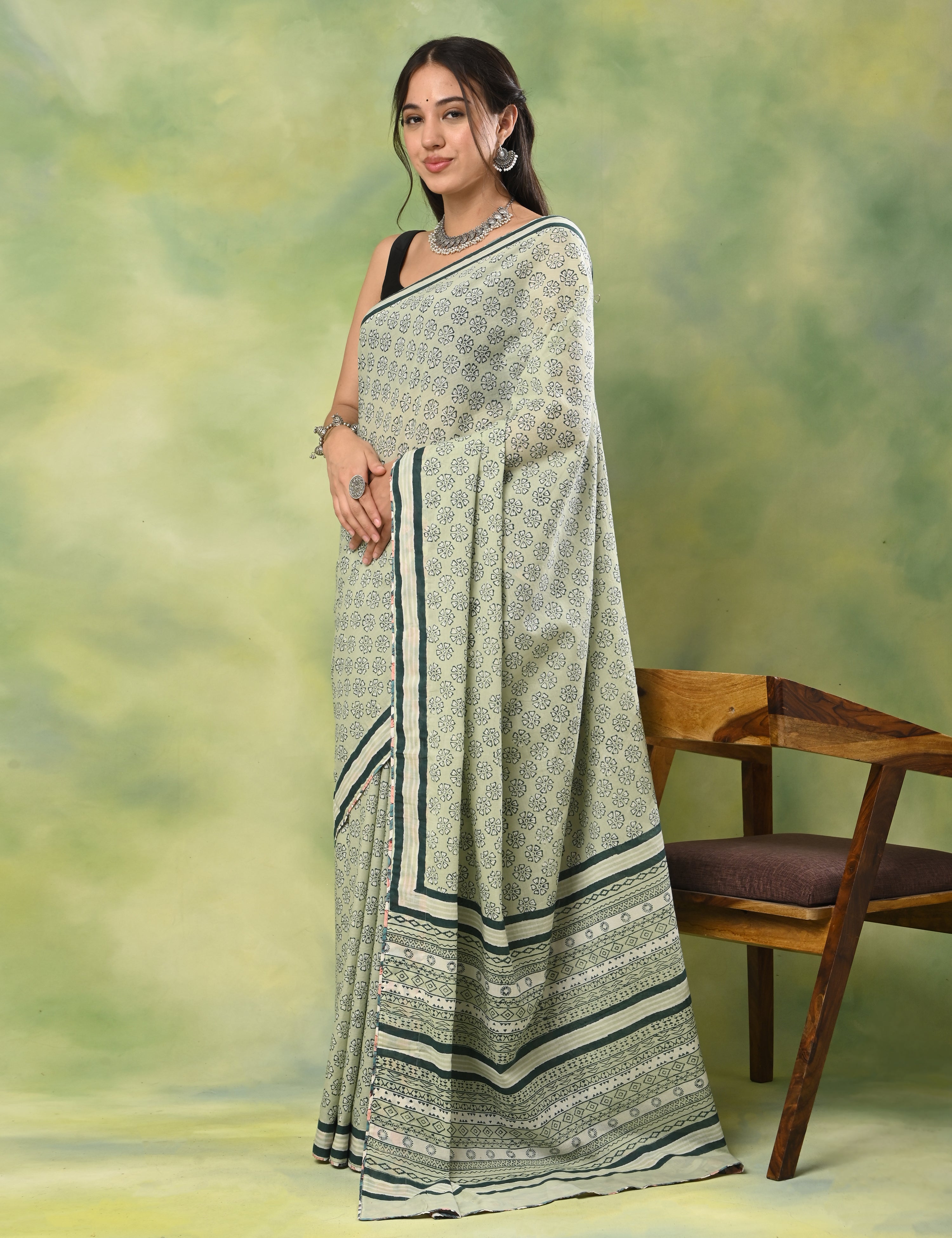 Mel Jol Mint Dabu Saree
