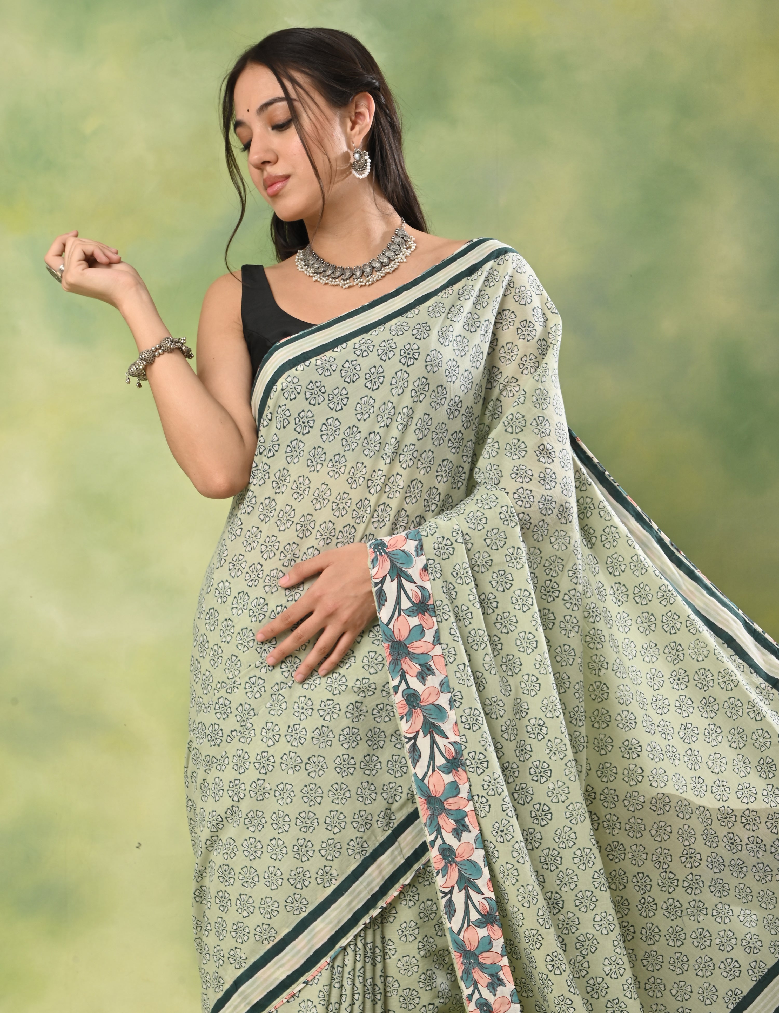 Mel Jol Mint Dabu Saree