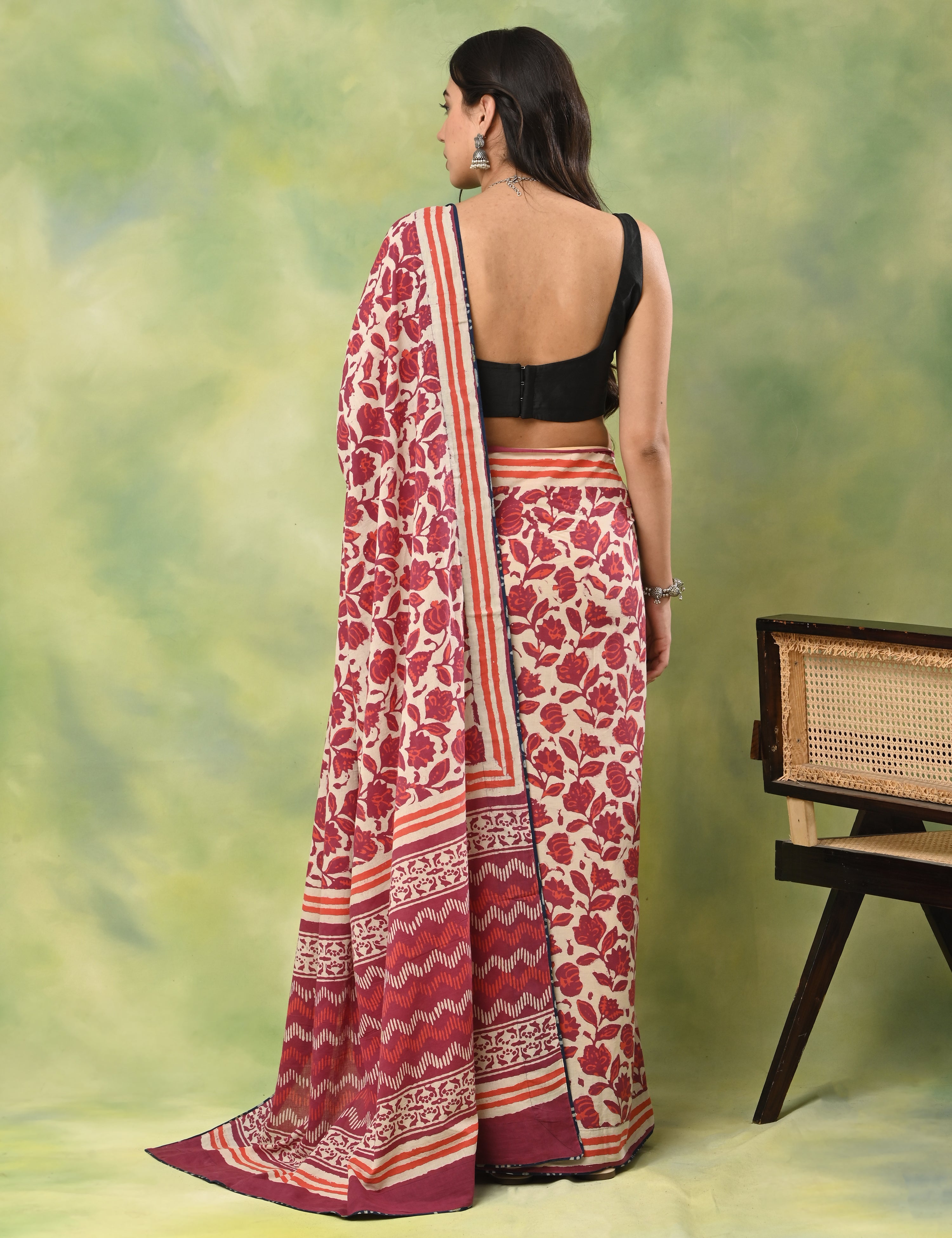 Mel Jol Off White Dabu Saree