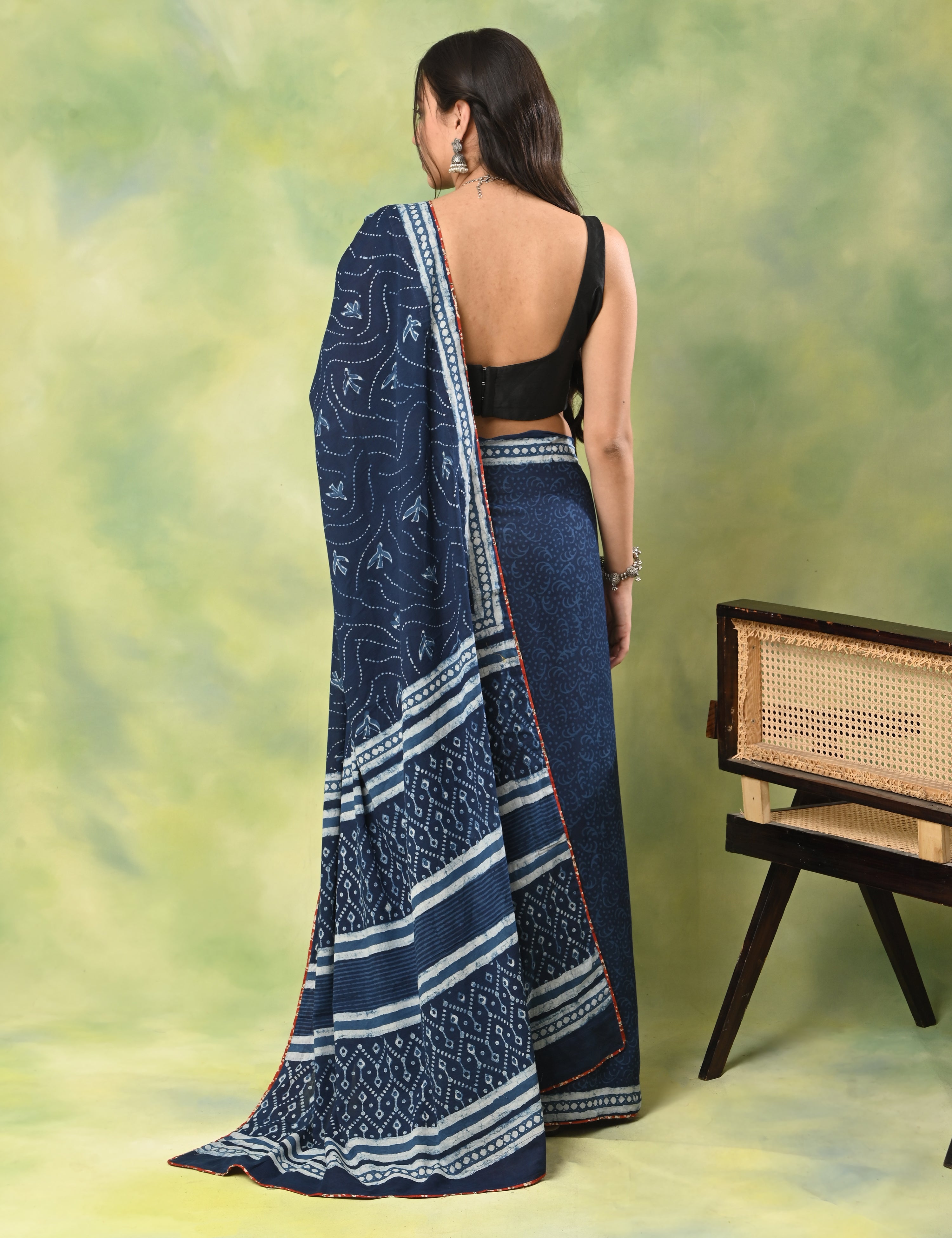 Mel Jol Navy Dabu Saree