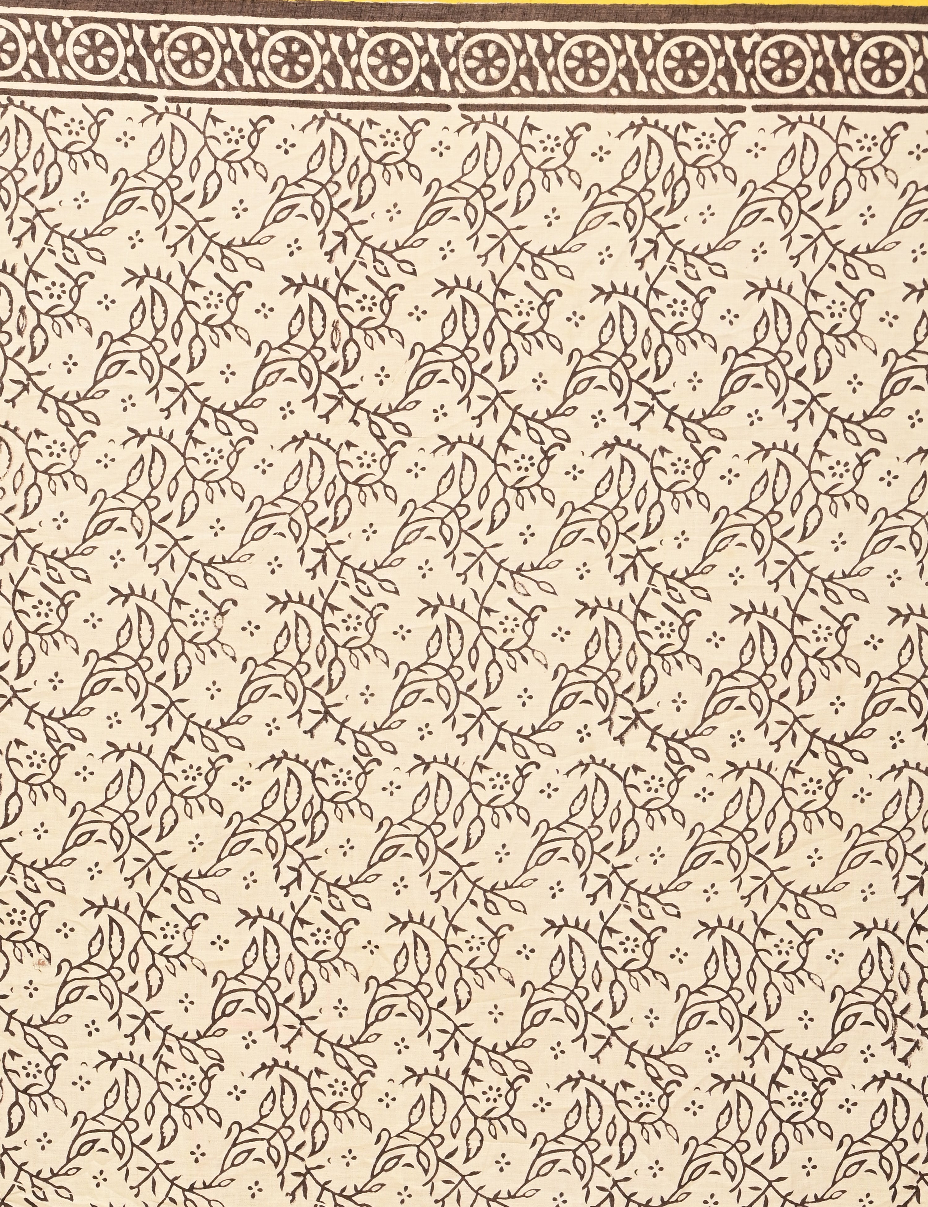 Nisarga Yellow Bagru Saree