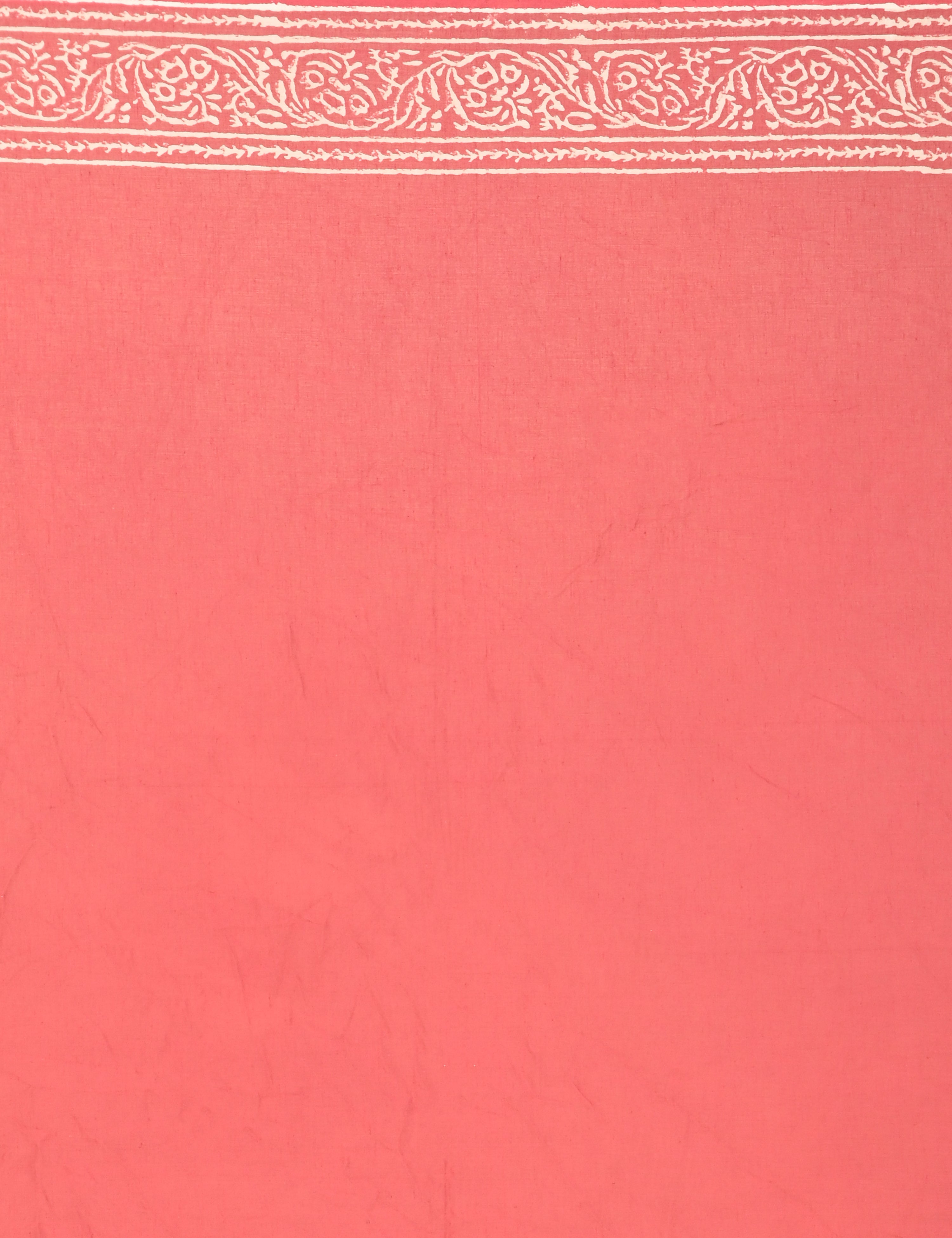 Nisarga Coral Bagru Saree