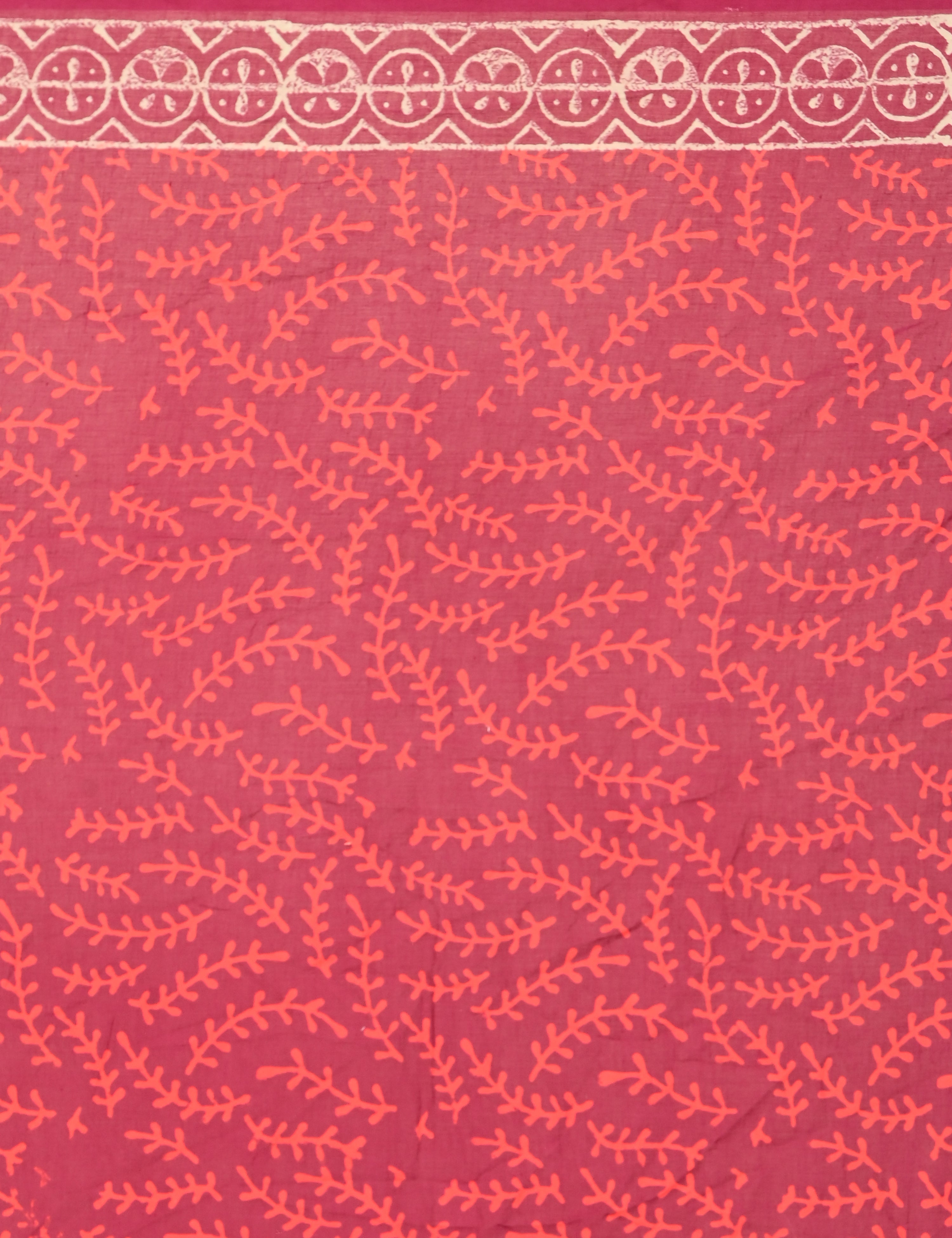 Nisarga Magenta Bagru Saree