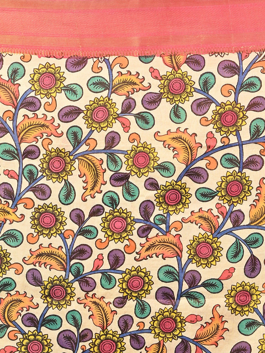 Manjari Black Pen Kalamkari Saree