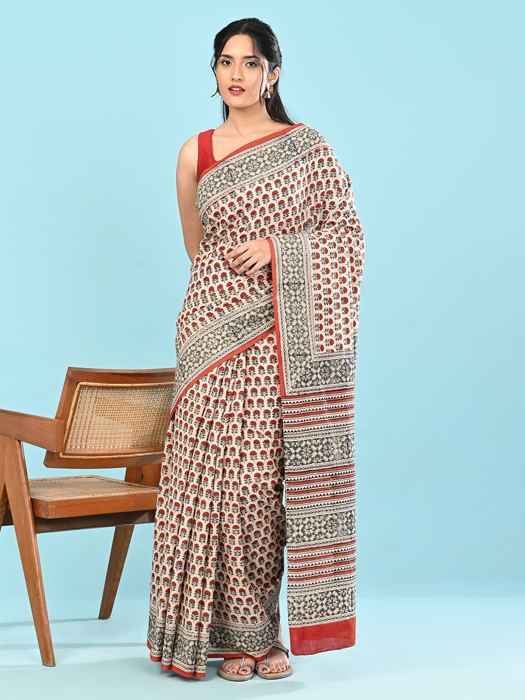 Chaap Multicolor Bagru Saree