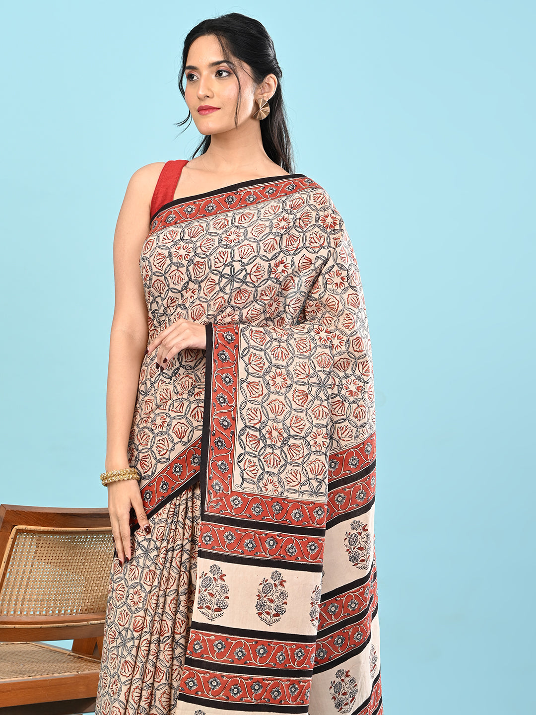 Chaap Multicolor Bagru Saree