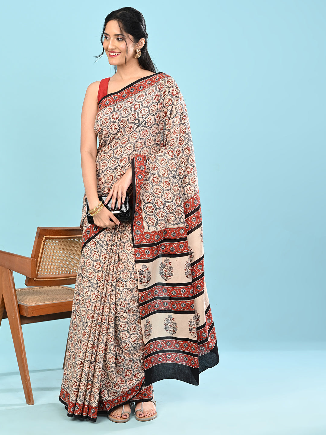 Chaap Multicolor Bagru Saree