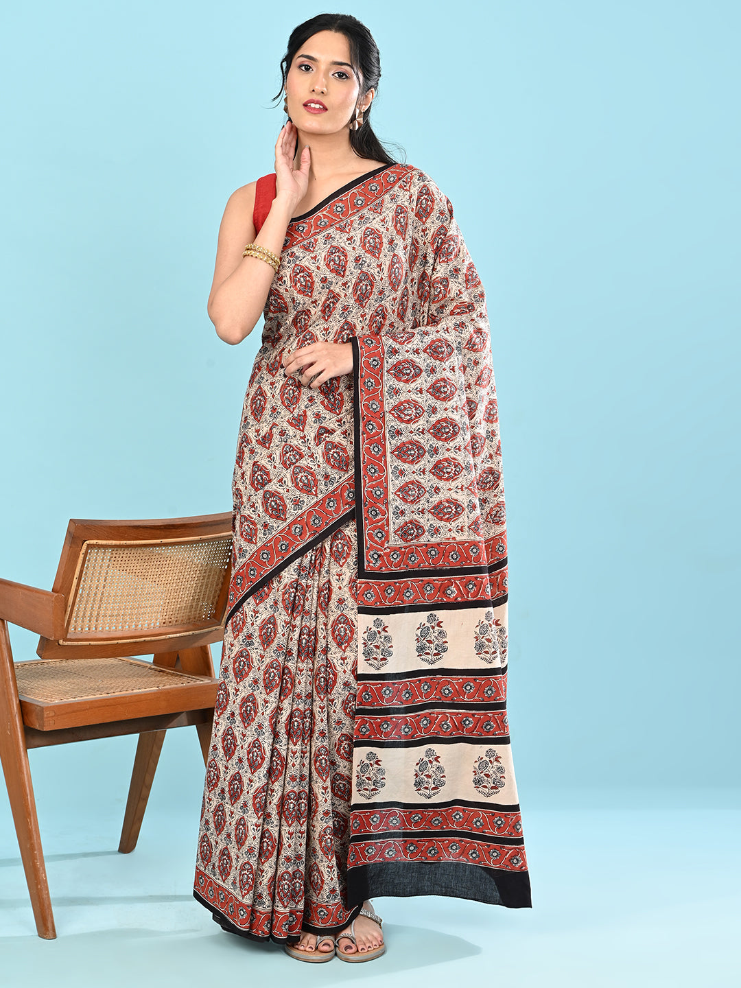 Chaap Multicolor Bagru Saree