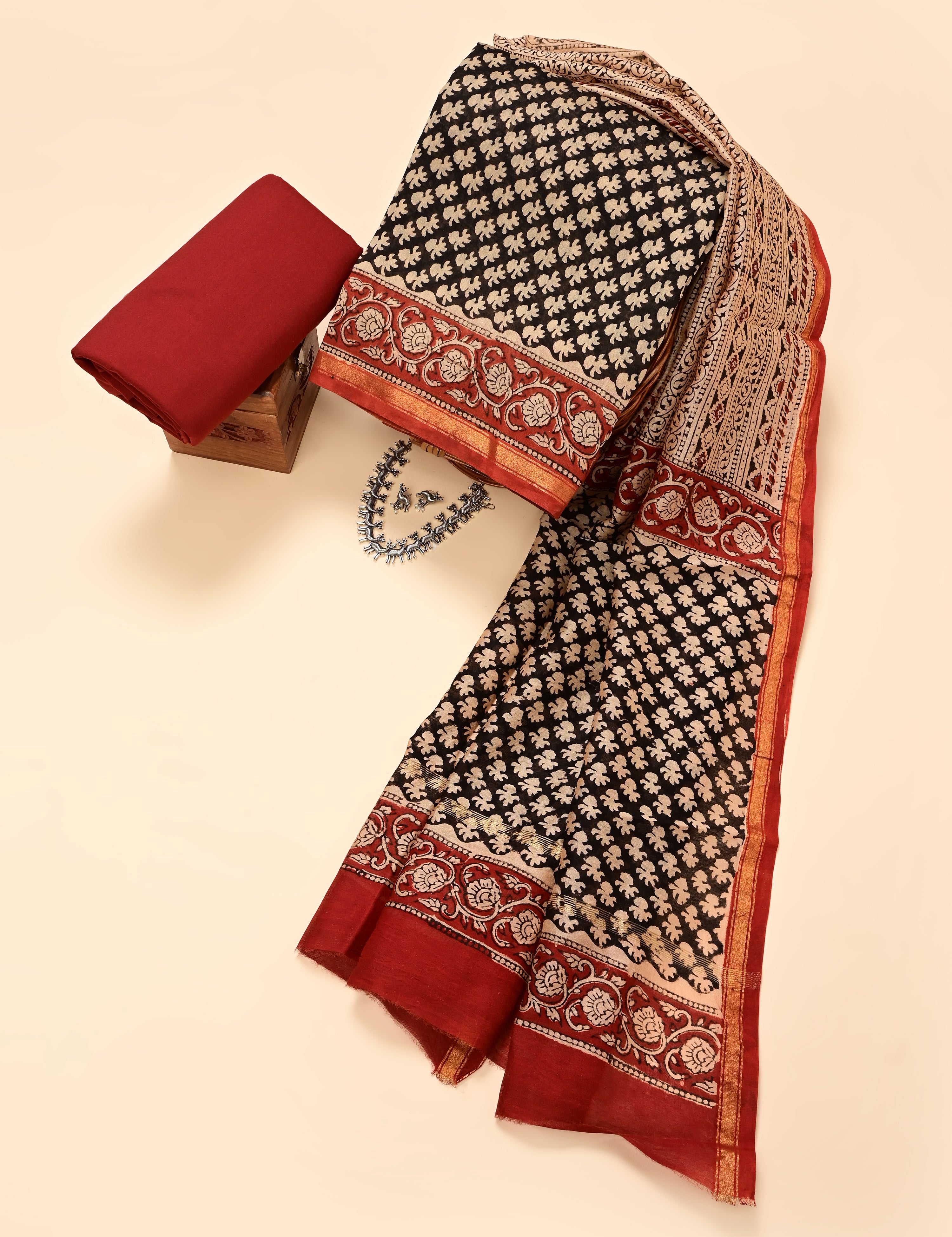 Shama Multicolored Bagru Dress Material