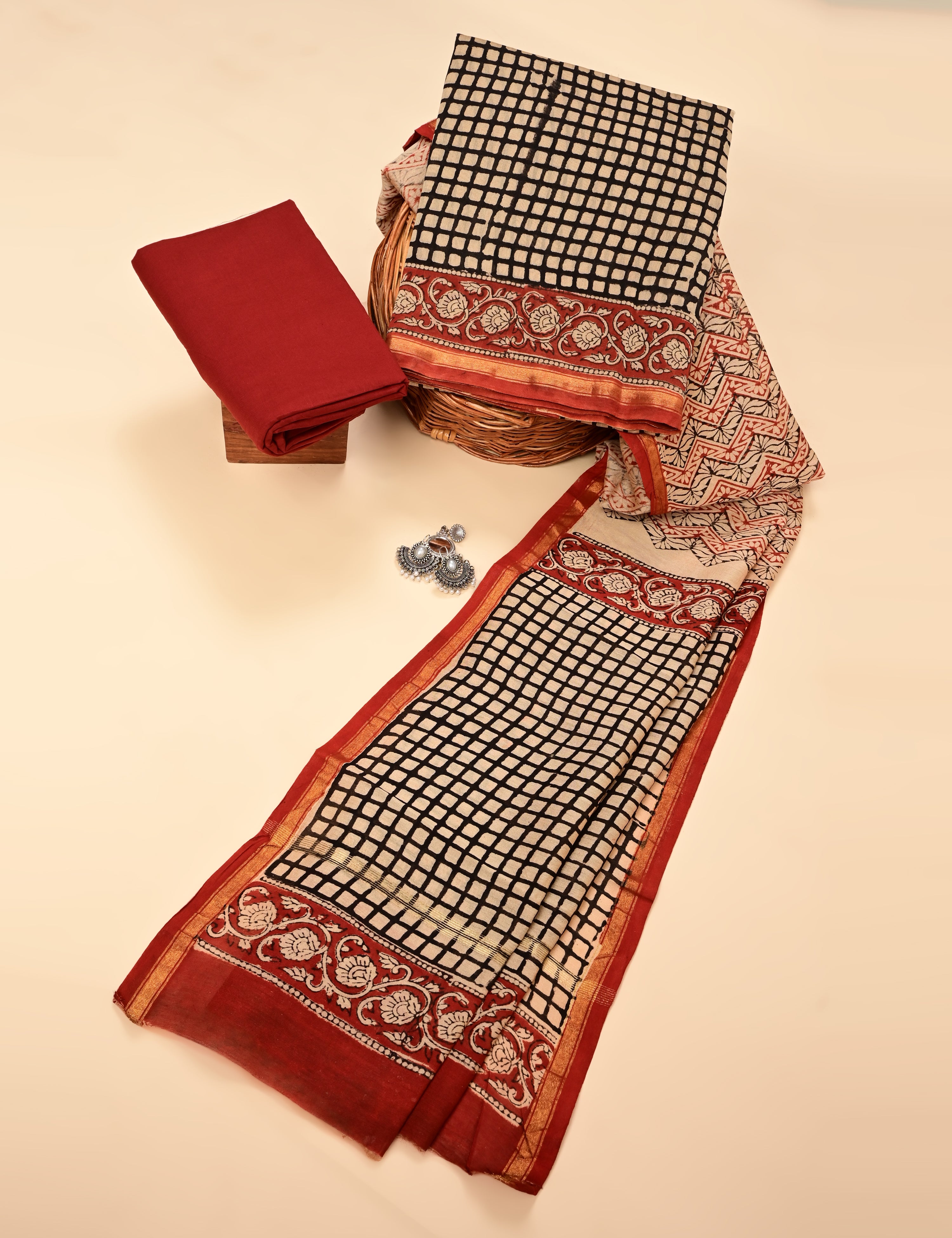 Shama Obsedian Bagru Dress Material