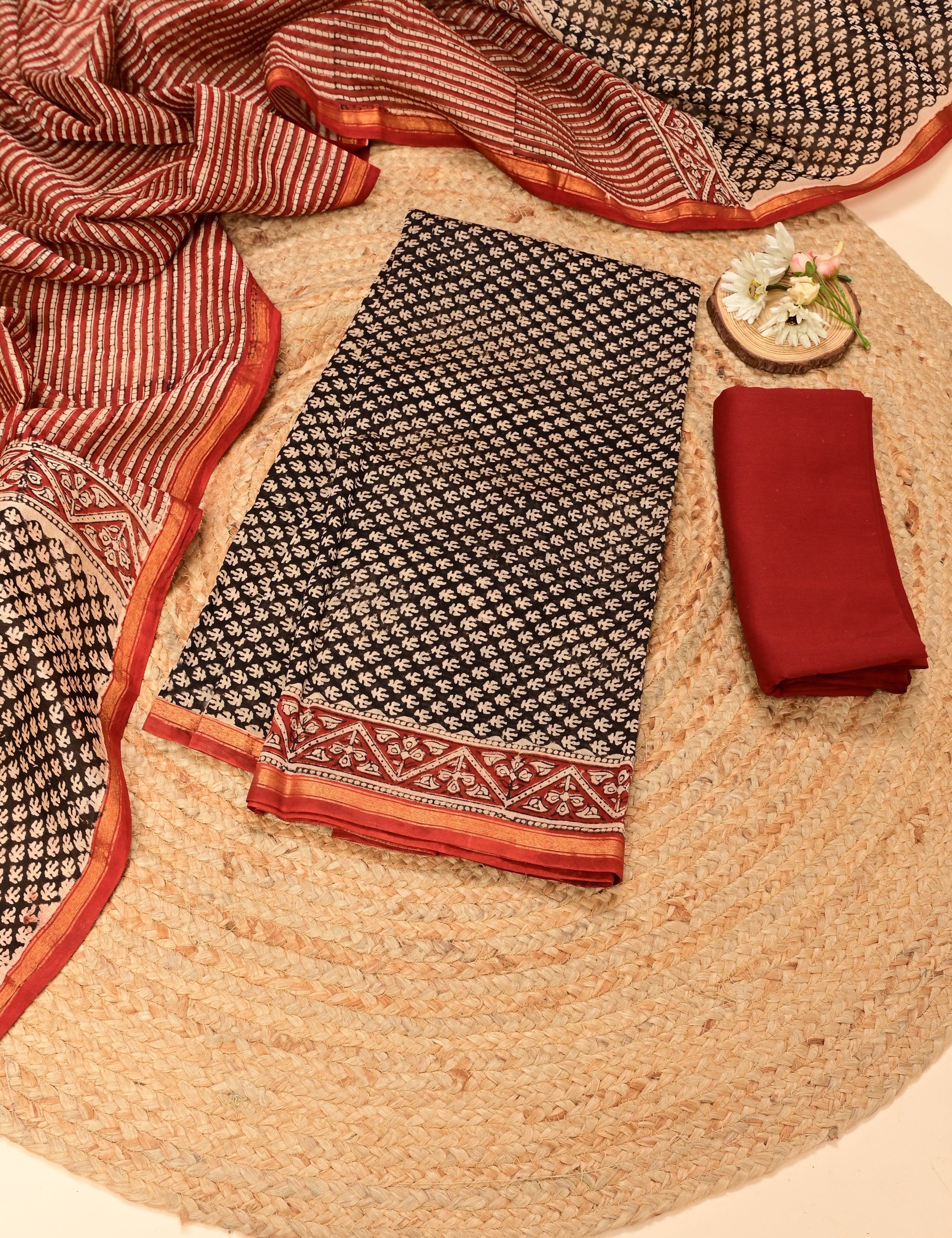 Shama Multicolored Bagru Dress Material