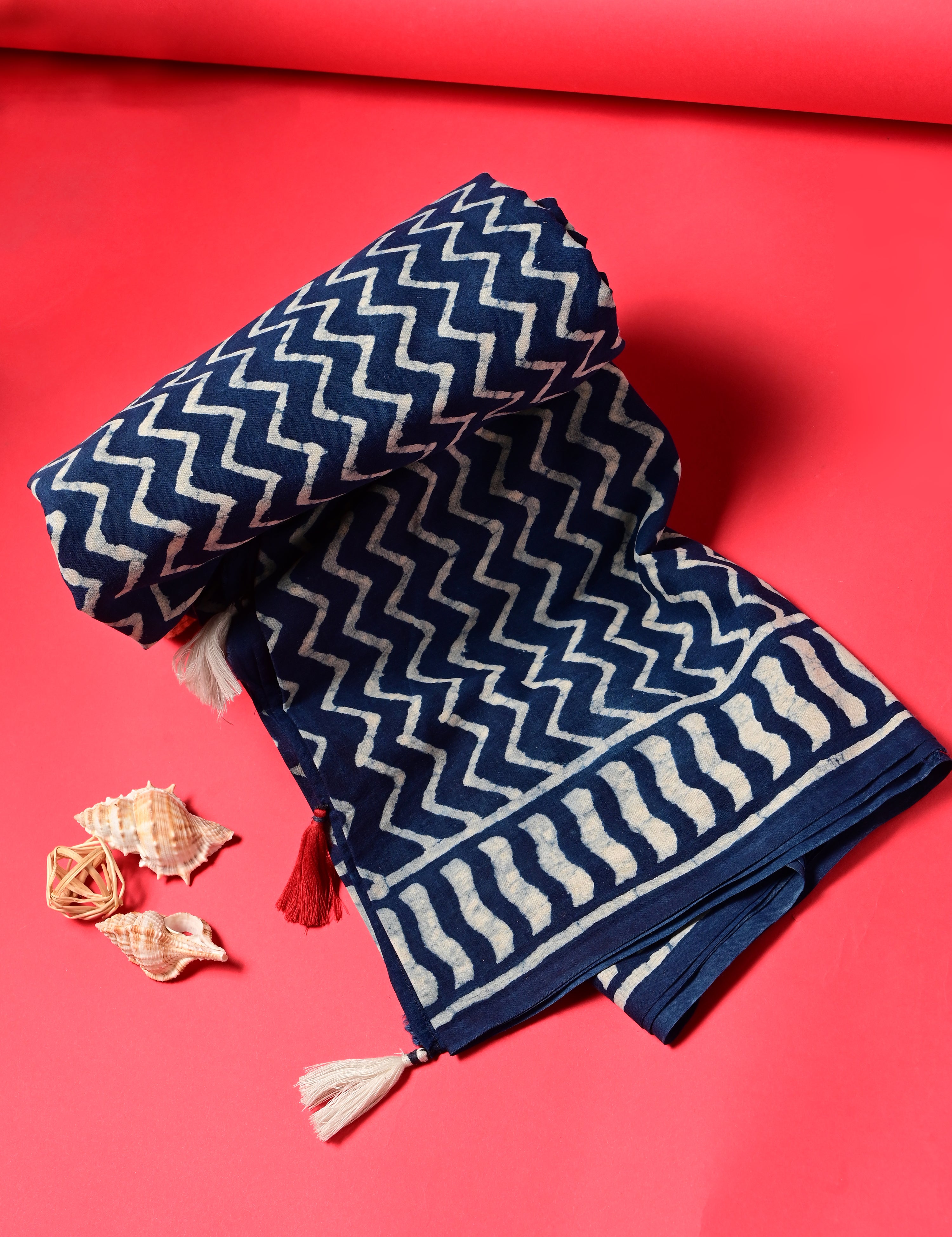 Nisarga Indigo Bagru Saree