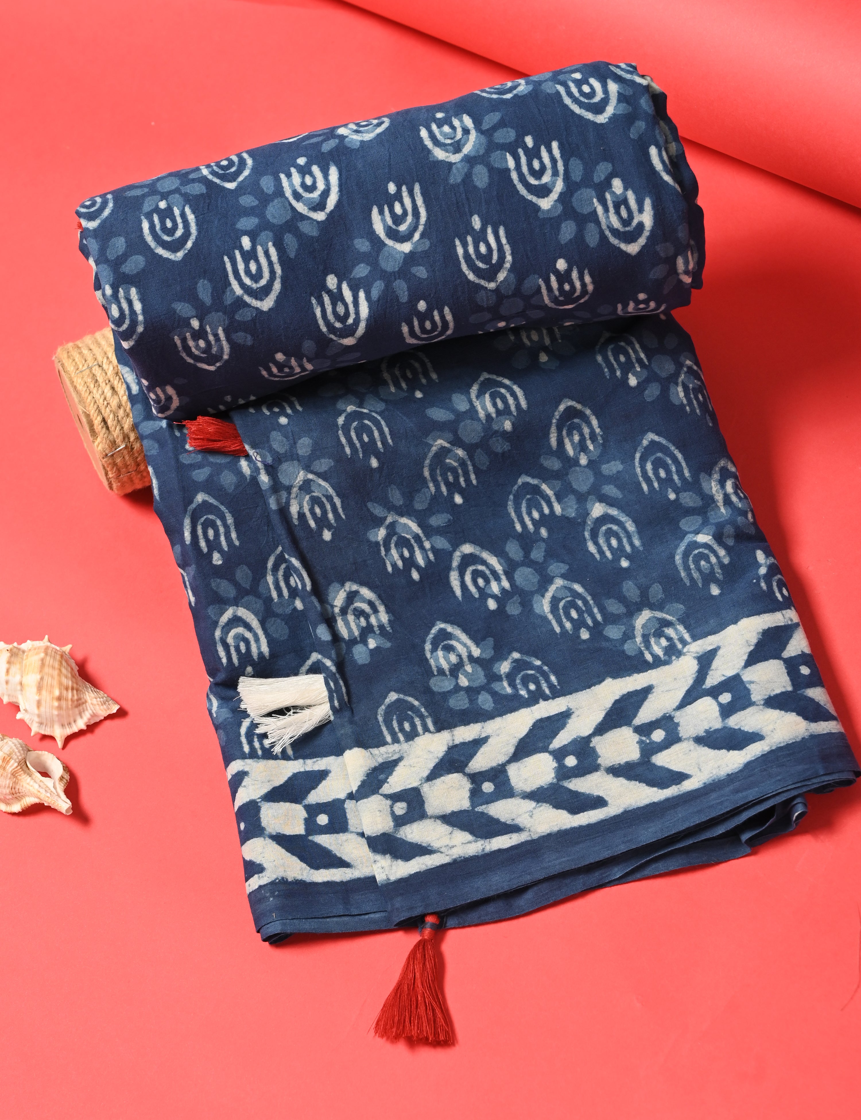 Nisarga Indigo Bagru Saree