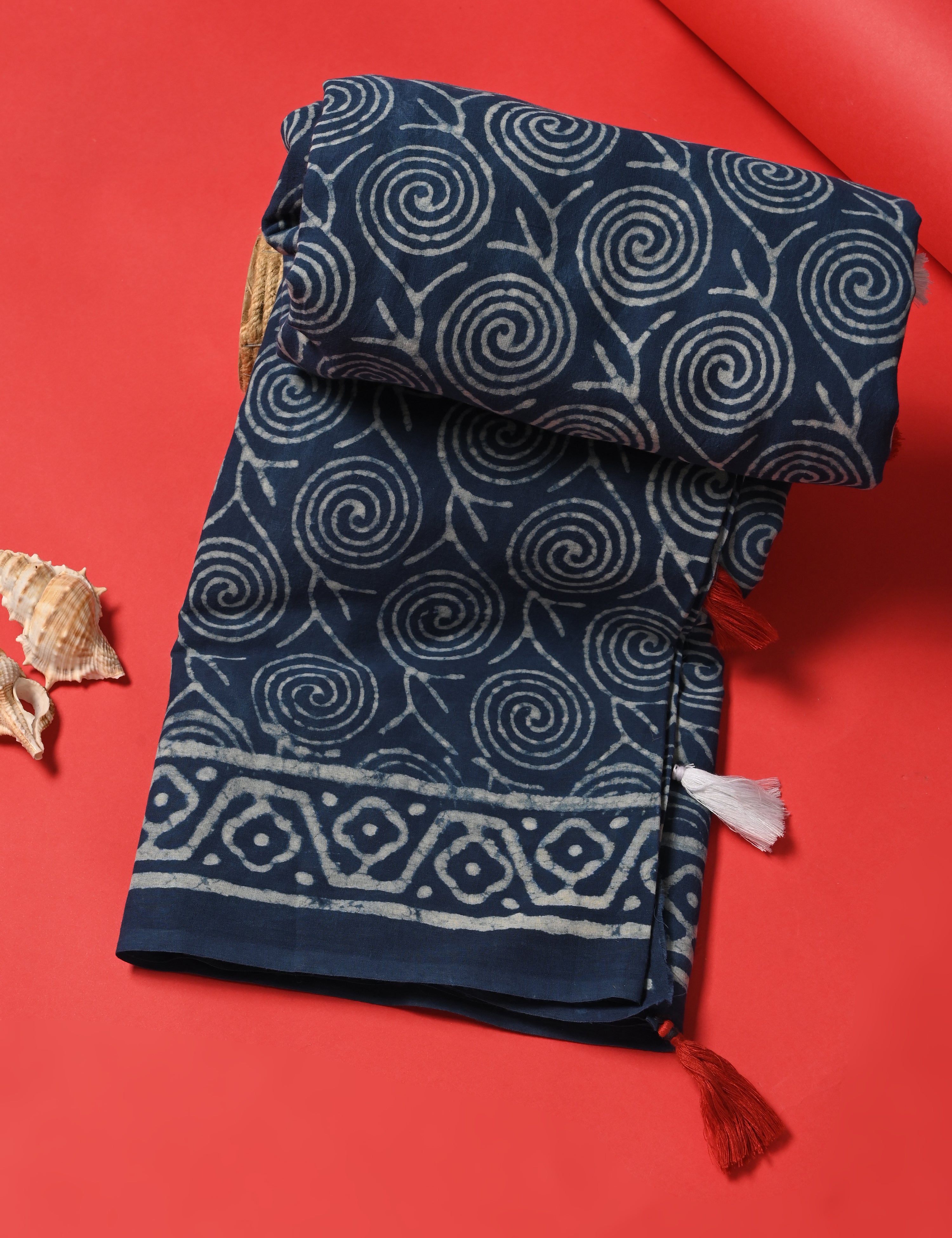 Nisarga Indigo Bagru Saree