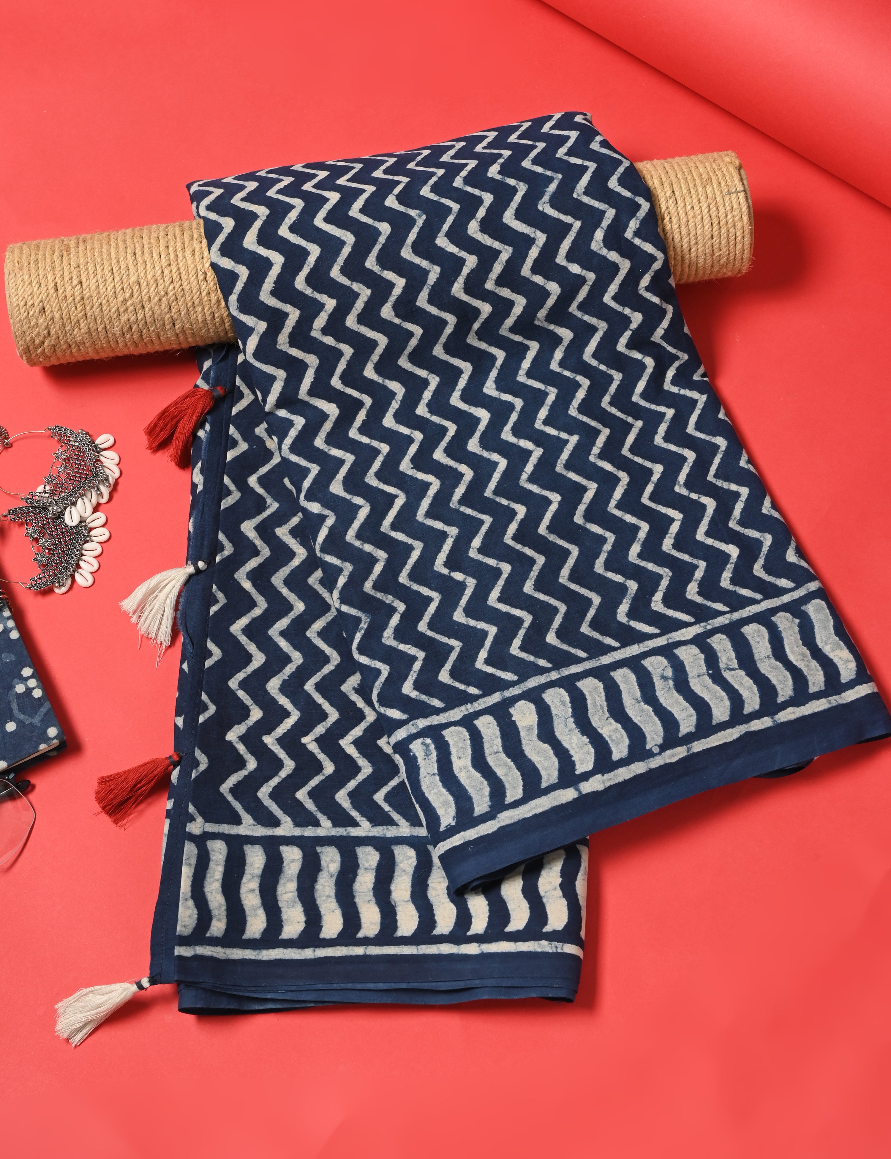 Nisarga Indigo Bagru Saree