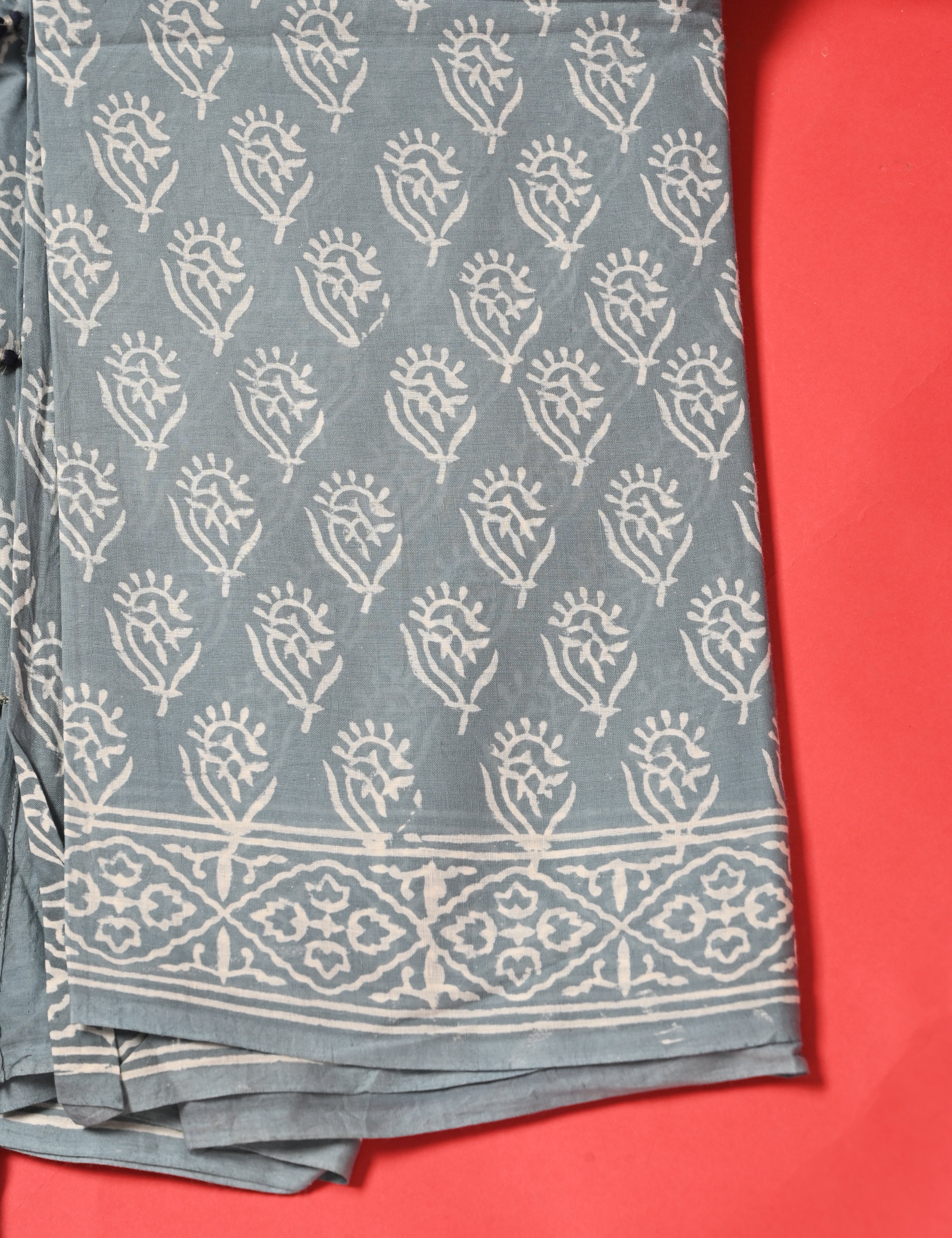 Nisarga Grey Bagru Saree
