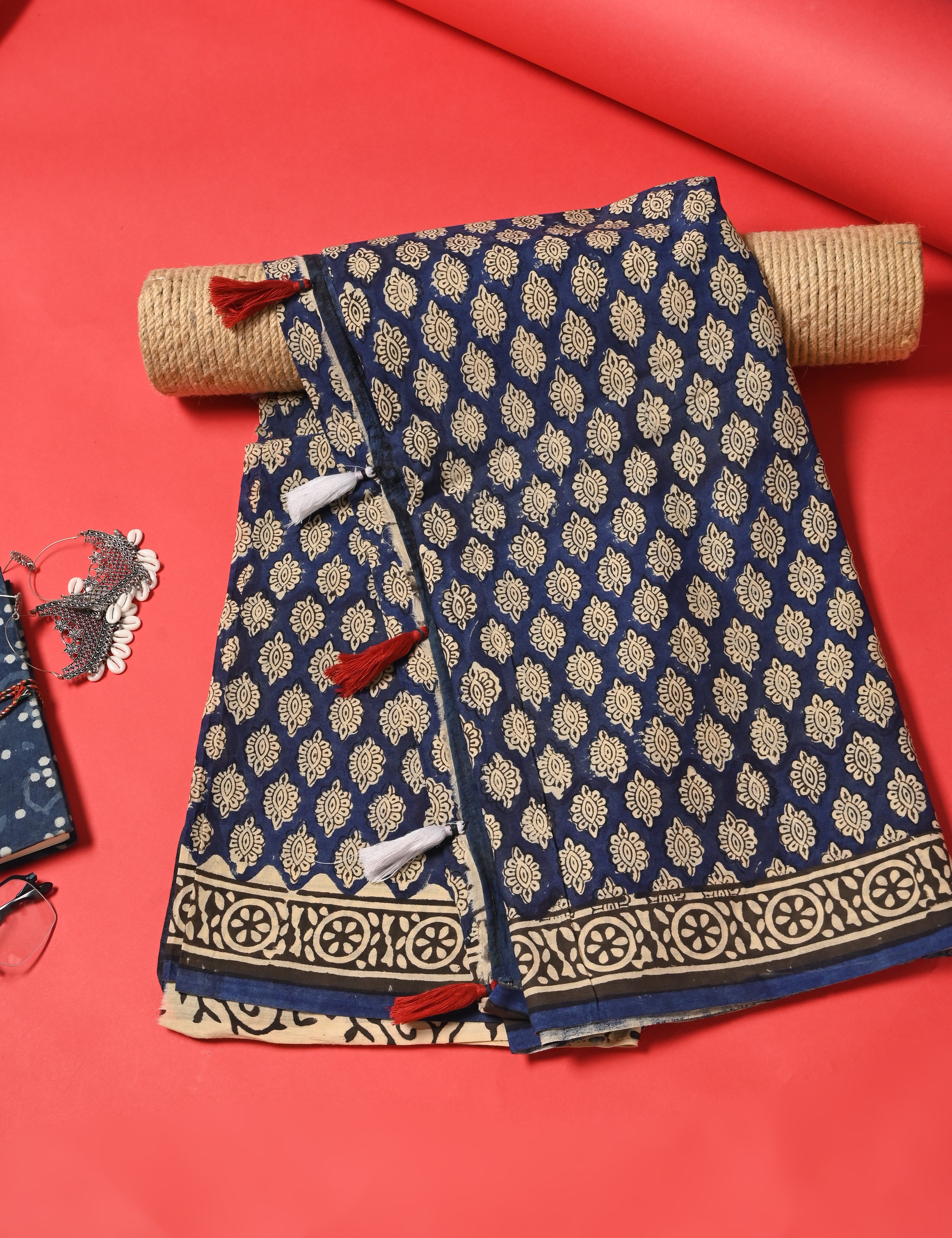 Nisarga Indigo Bagru Saree