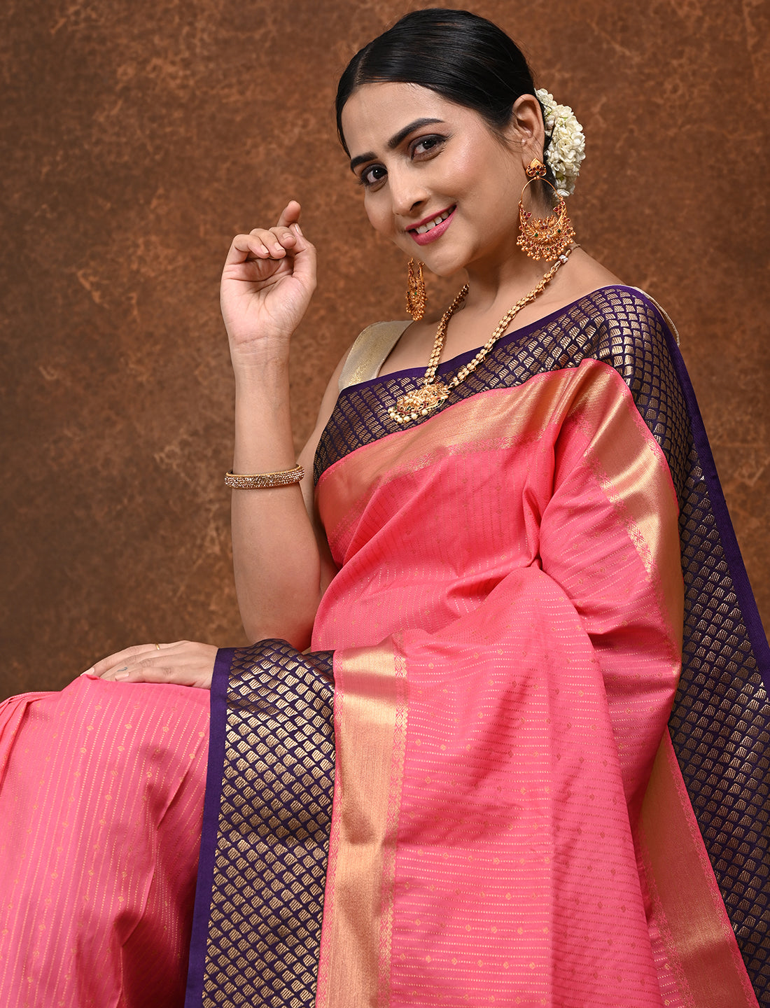 Sampada Pink Kanjeevaram Saree