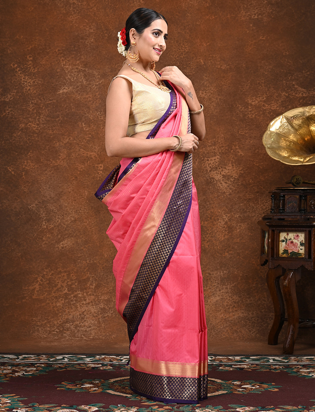 Sampada Pink Kanjeevaram Saree