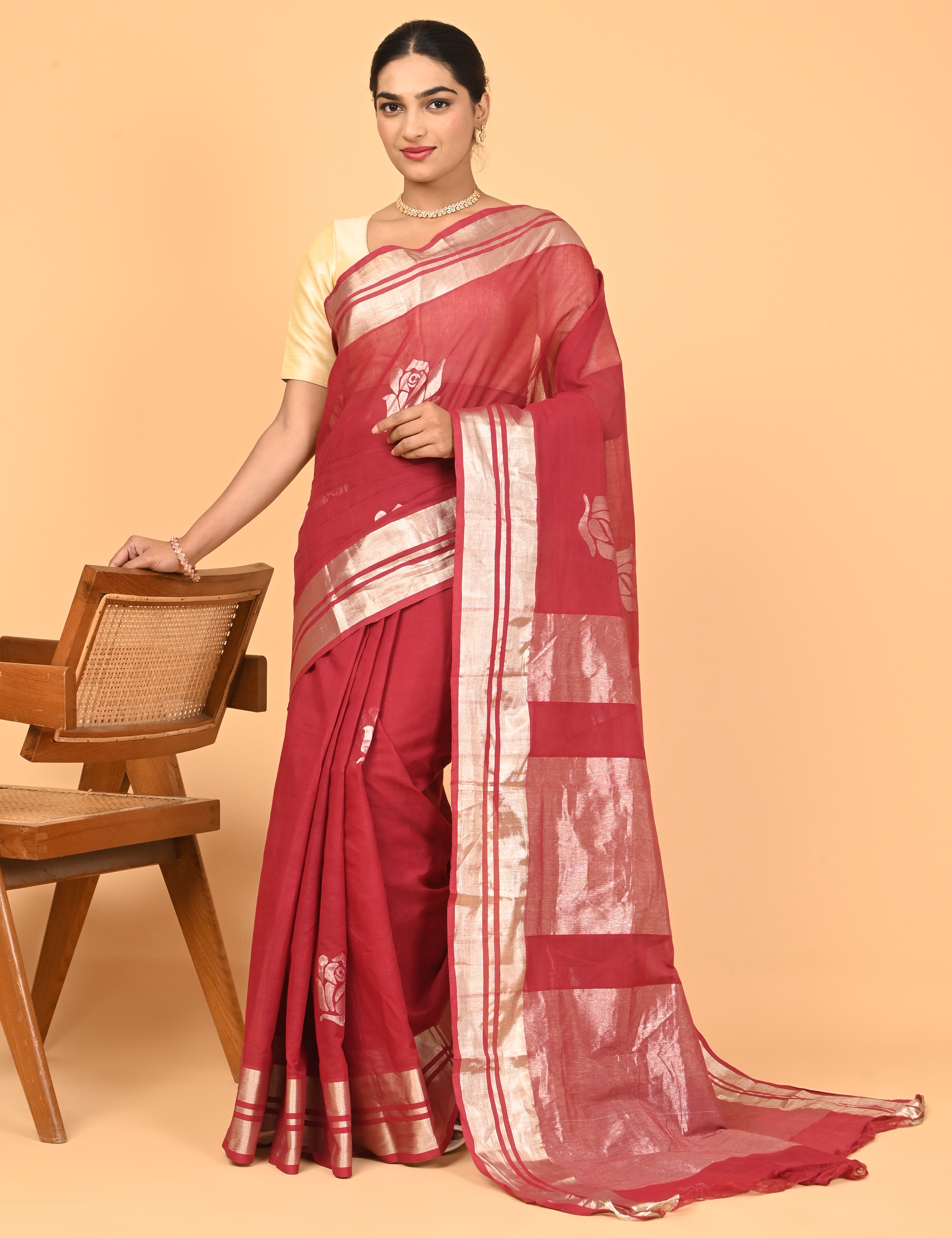 Gulab Maroon Venkatagiri Saree