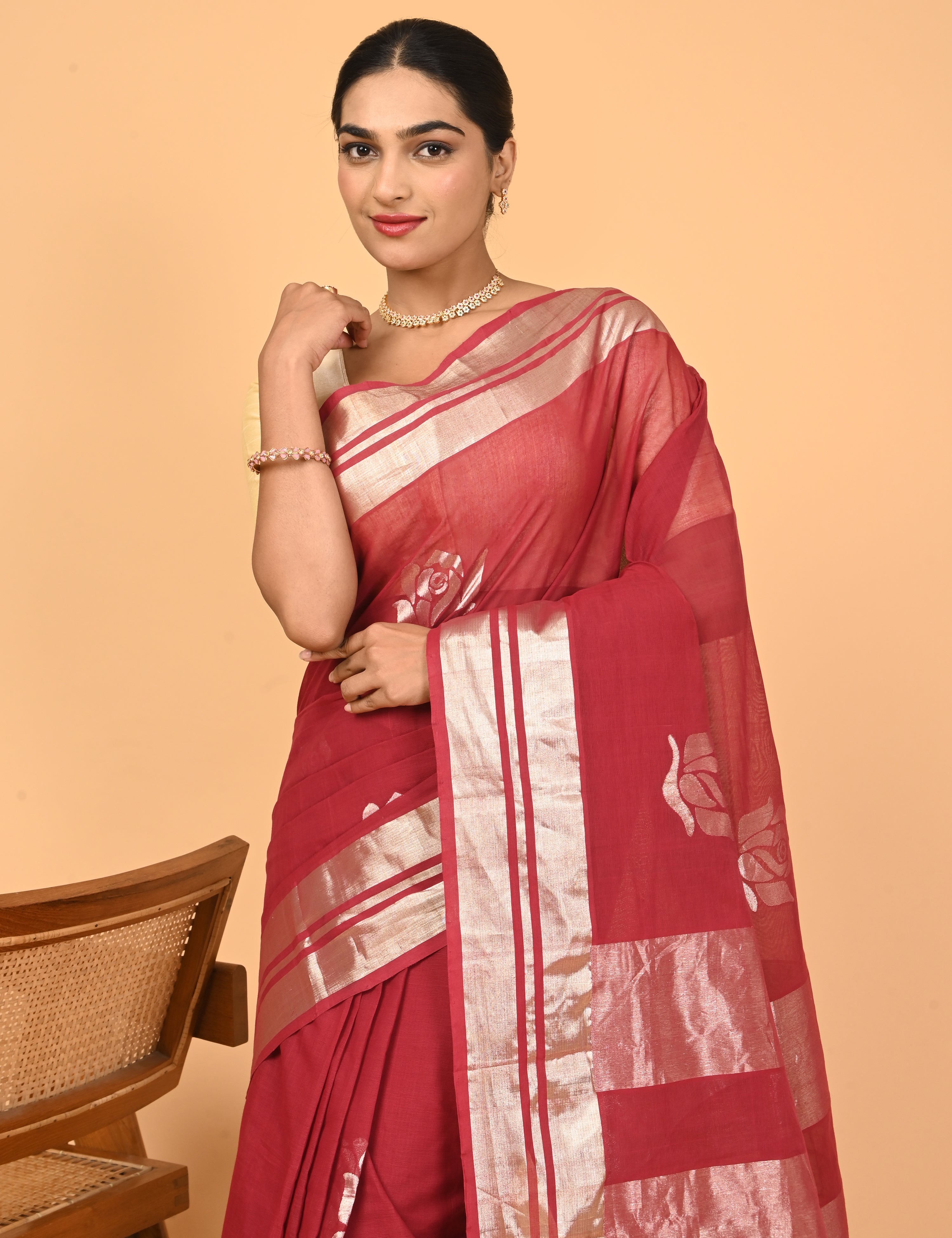 Gulab Maroon Venkatagiri Saree
