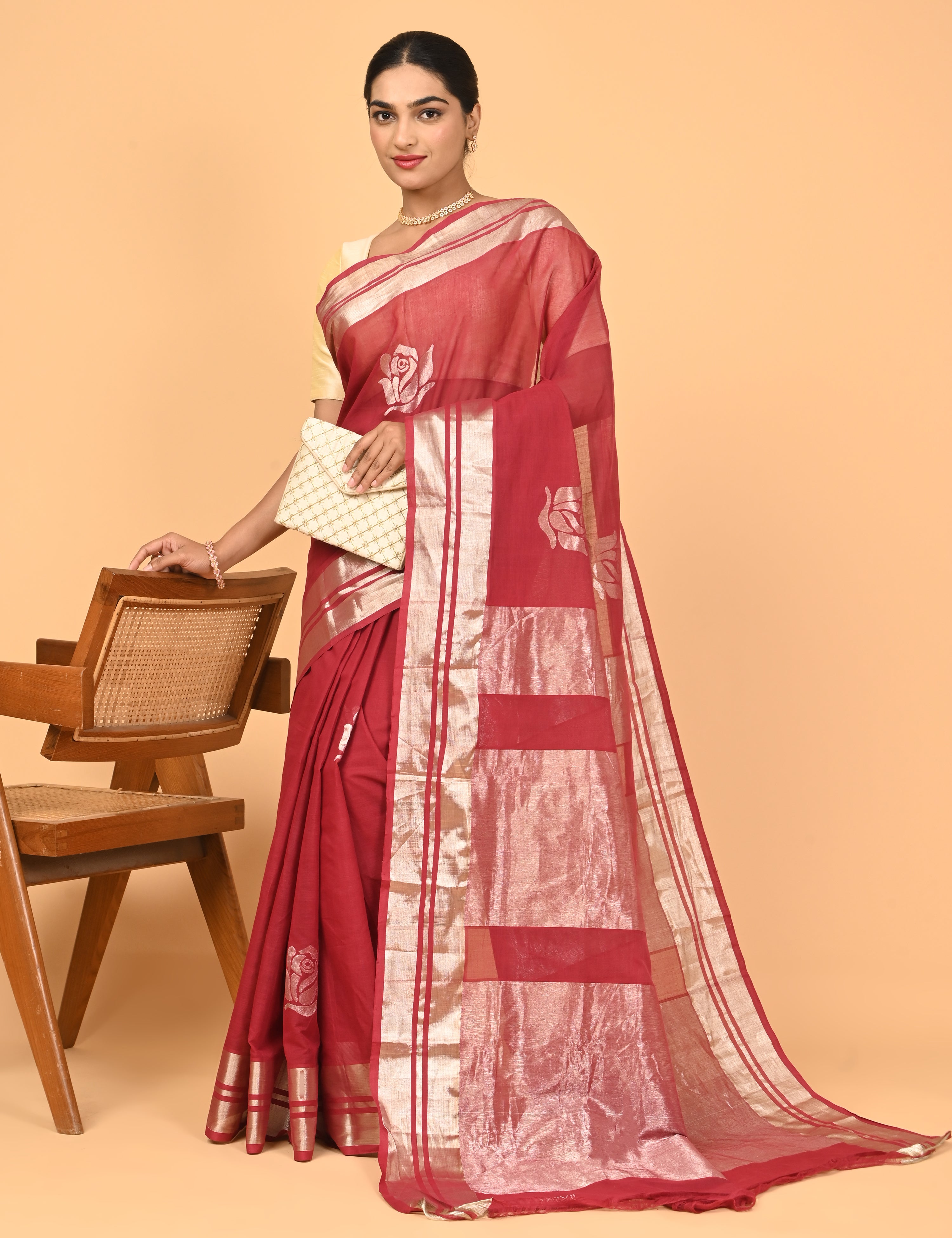 Gulab Maroon Venkatagiri Saree