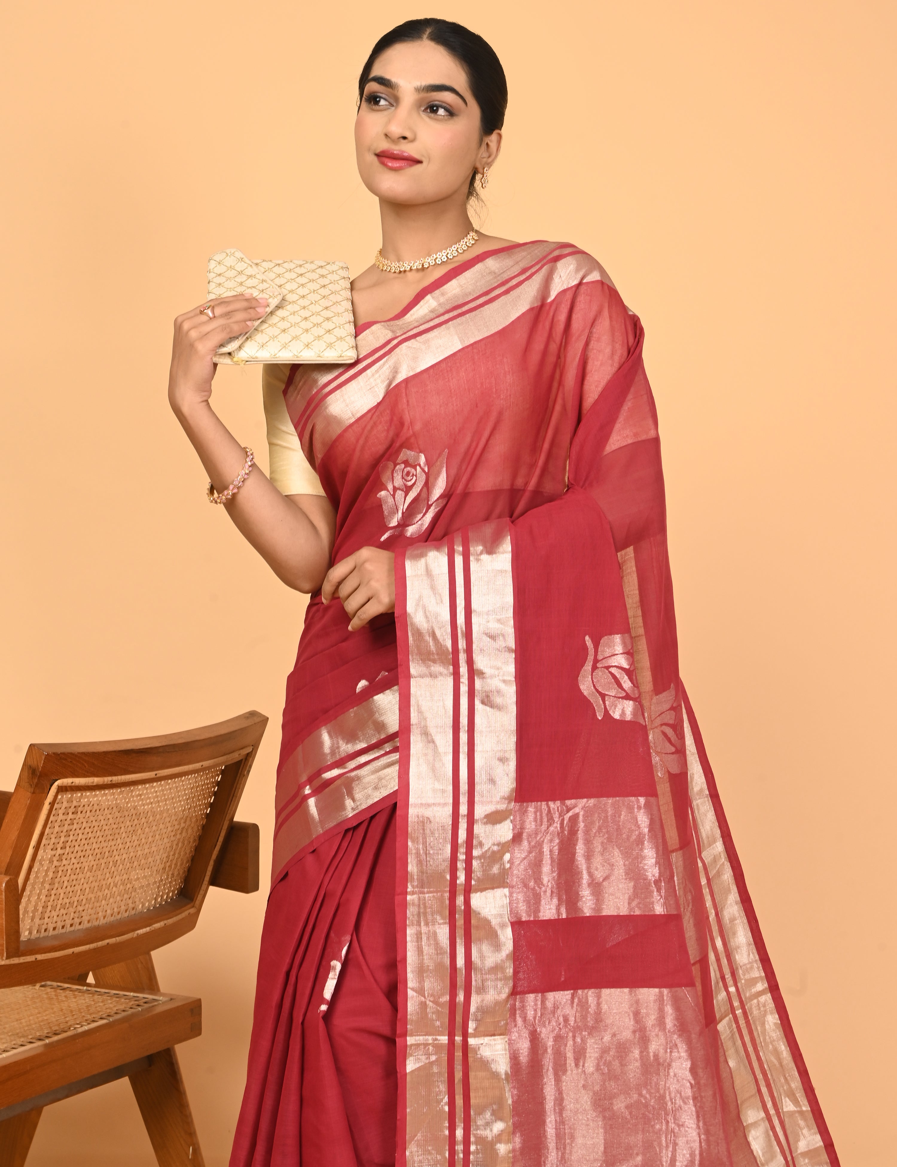 Gulab Maroon Venkatagiri Saree