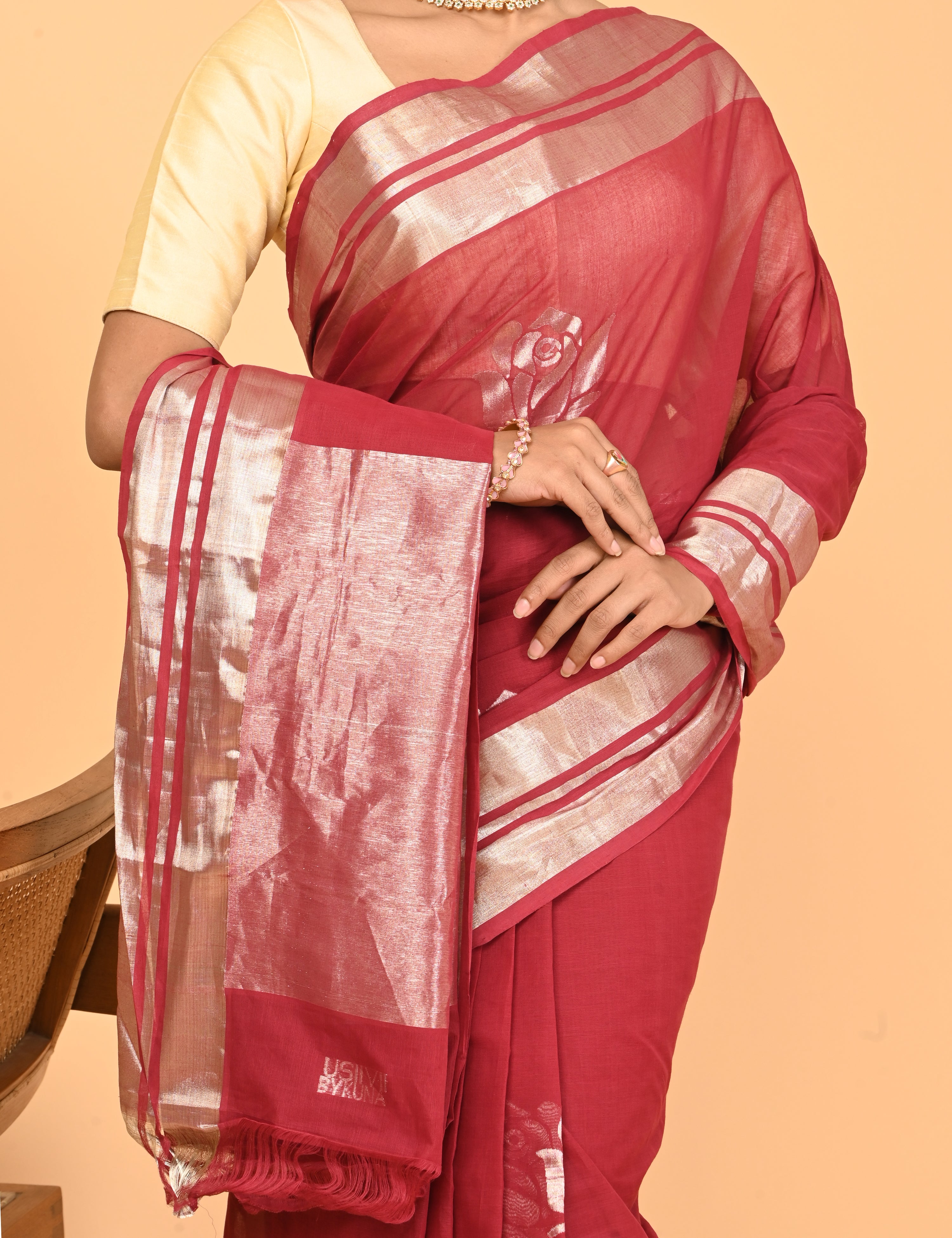 Gulab Maroon Venkatagiri Saree