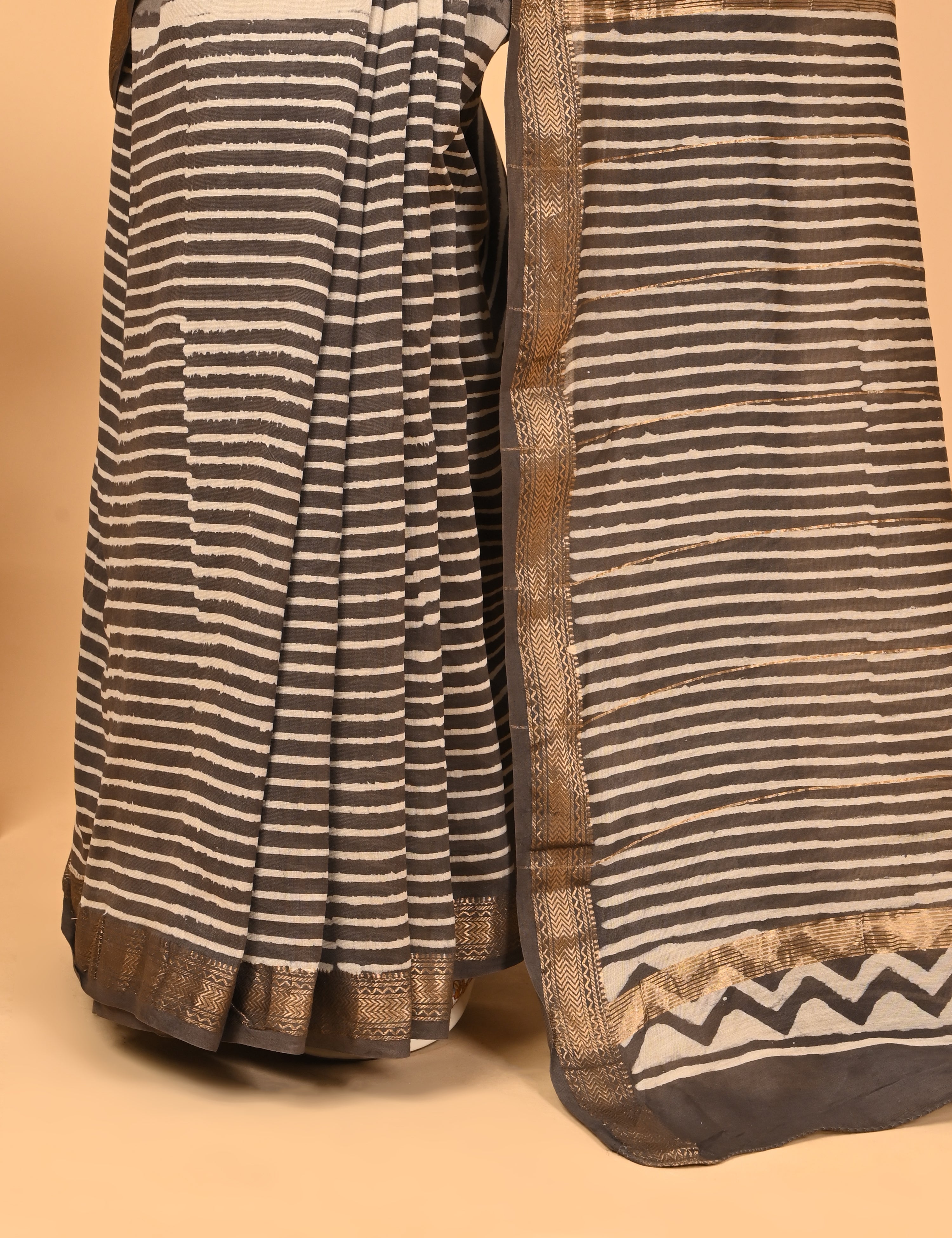 Ranjana Brown Dabu Saree