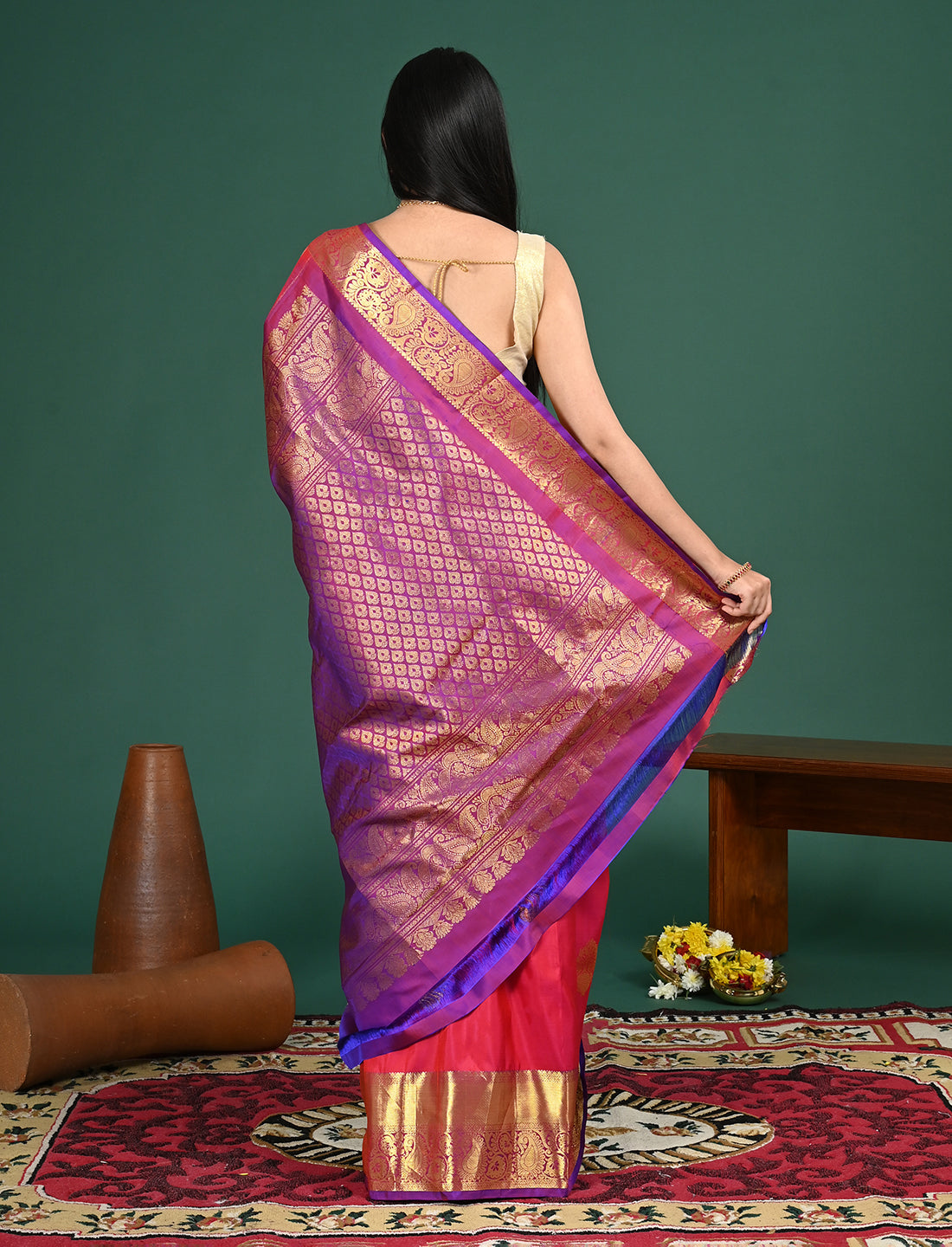 Shailee Fuchsia Kanjeevaram Saree