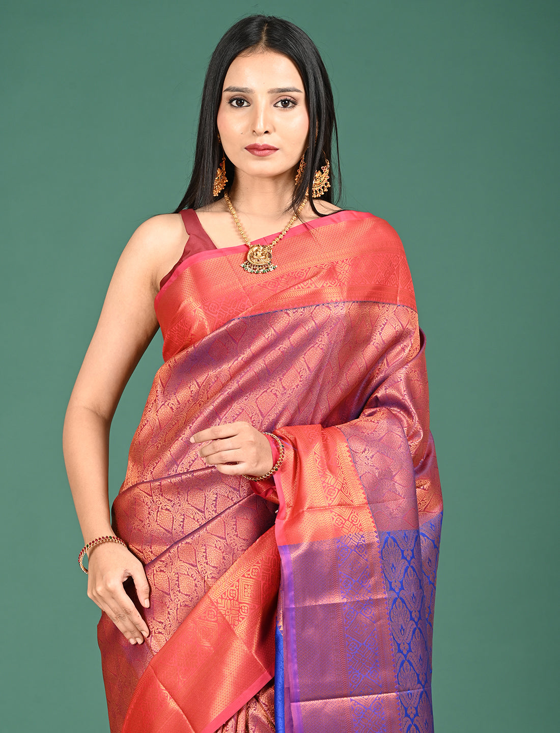 Aabha Magenta Kovai Pattu Saree