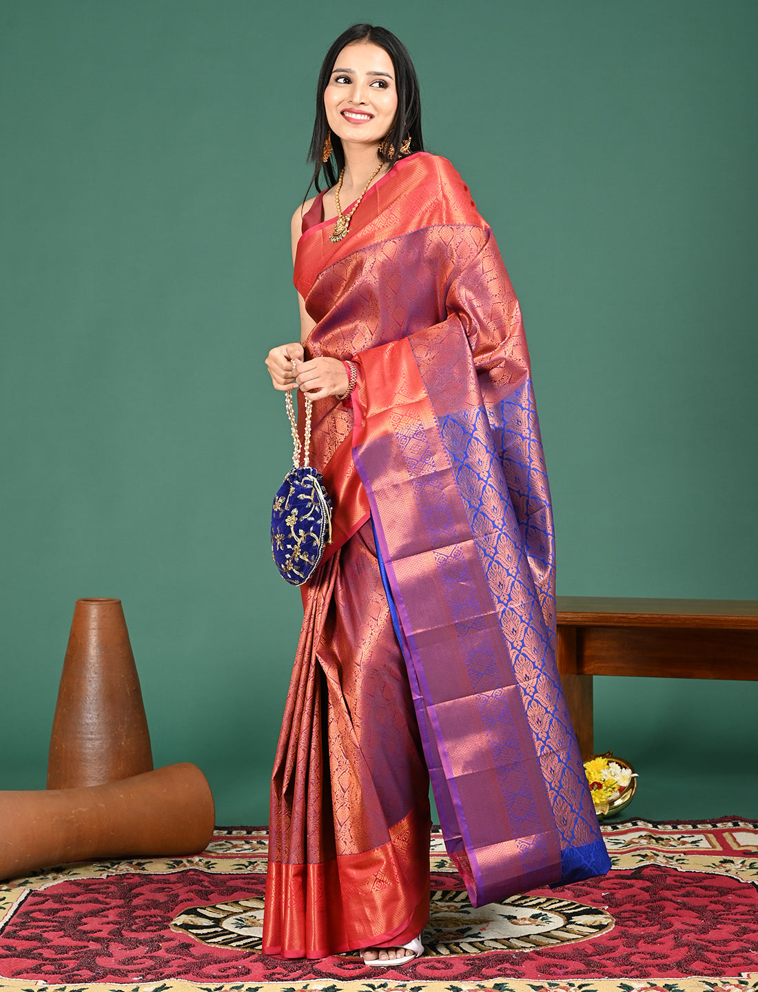 Aabha Magenta Kovai Pattu Saree