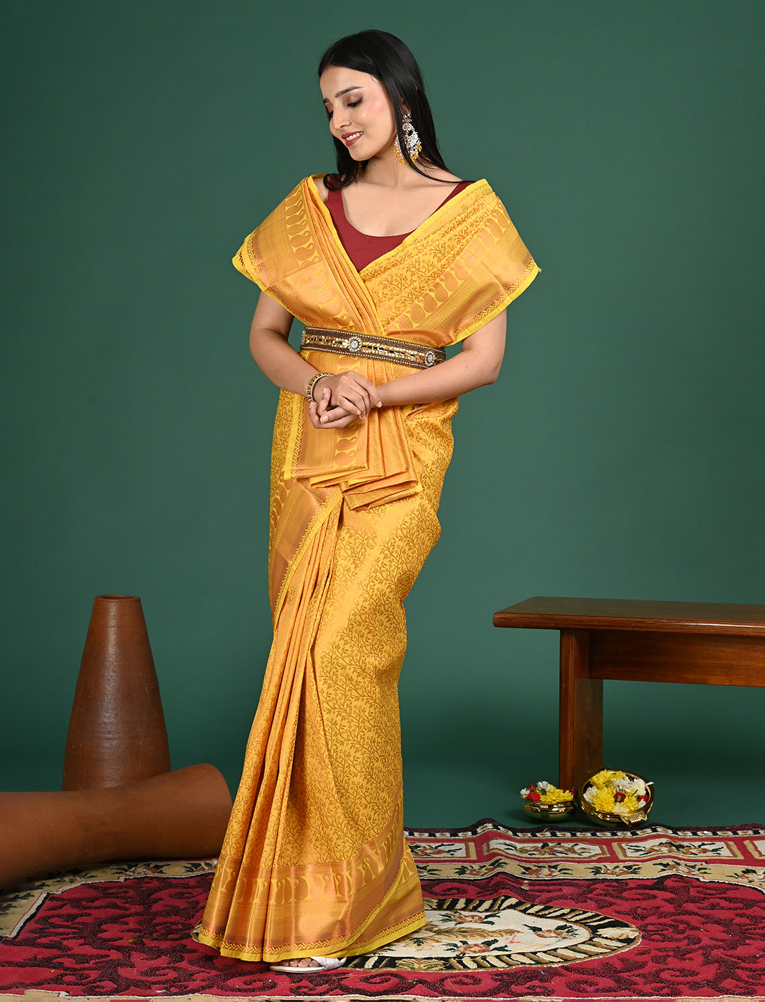 Padmini Yellow Art Silk Pattu Saree