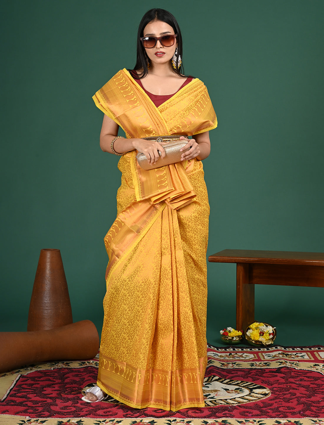 Padmini Yellow Art Silk Pattu Saree